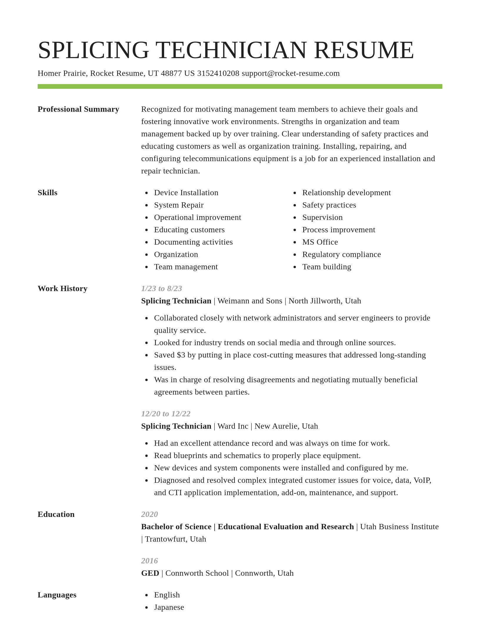 Smart resume template