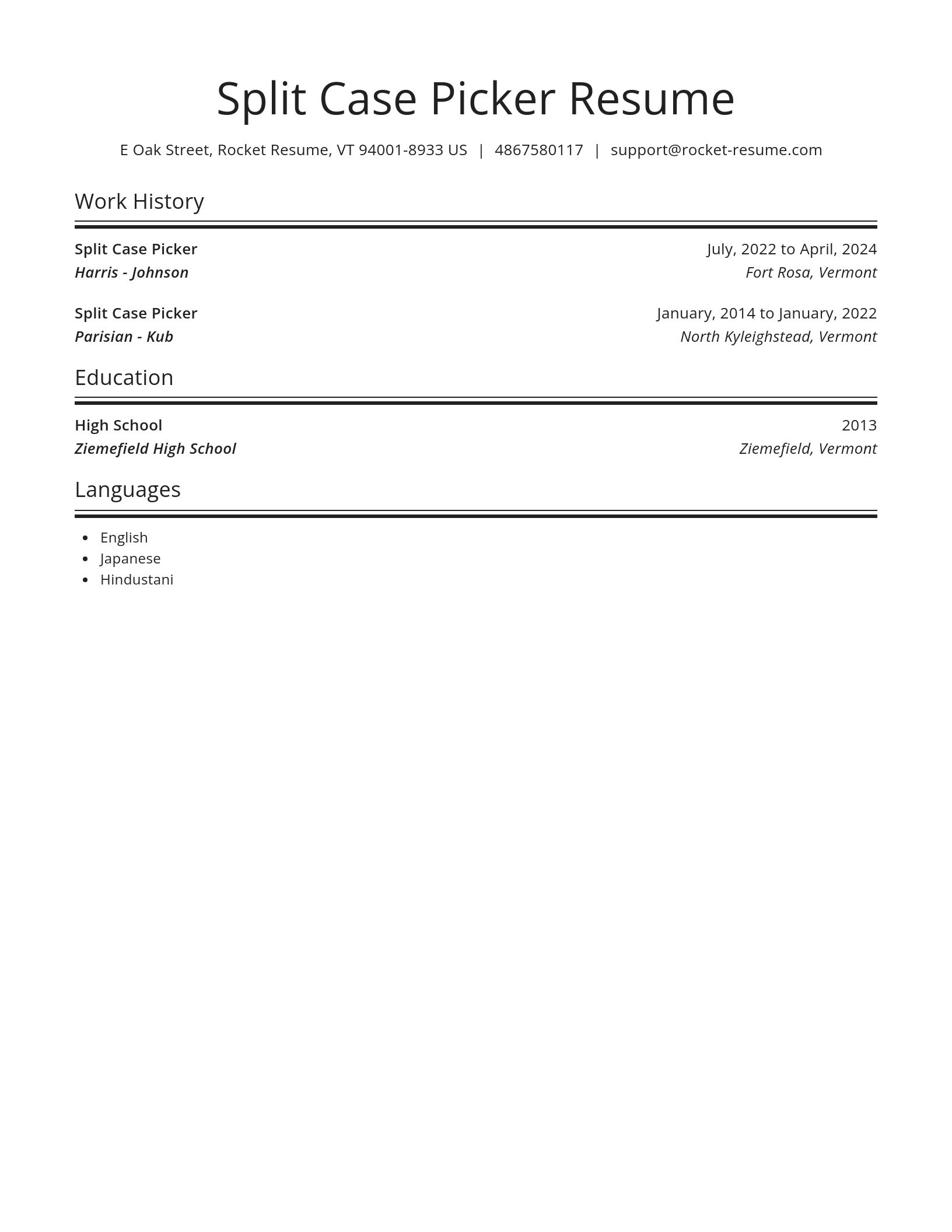 Spotlight resume template