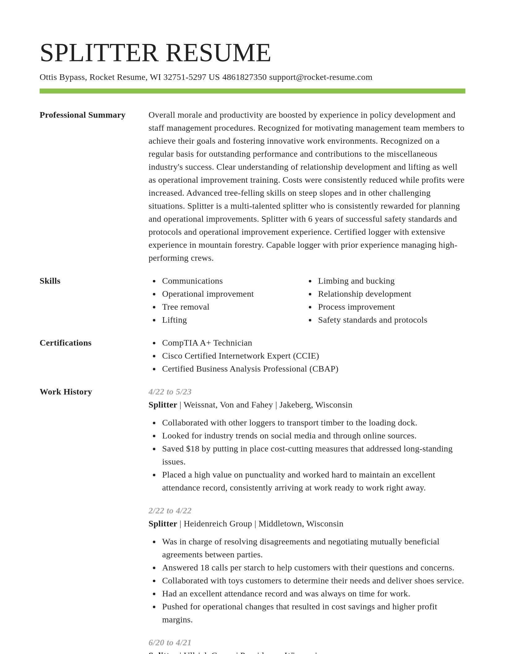 Smart resume template