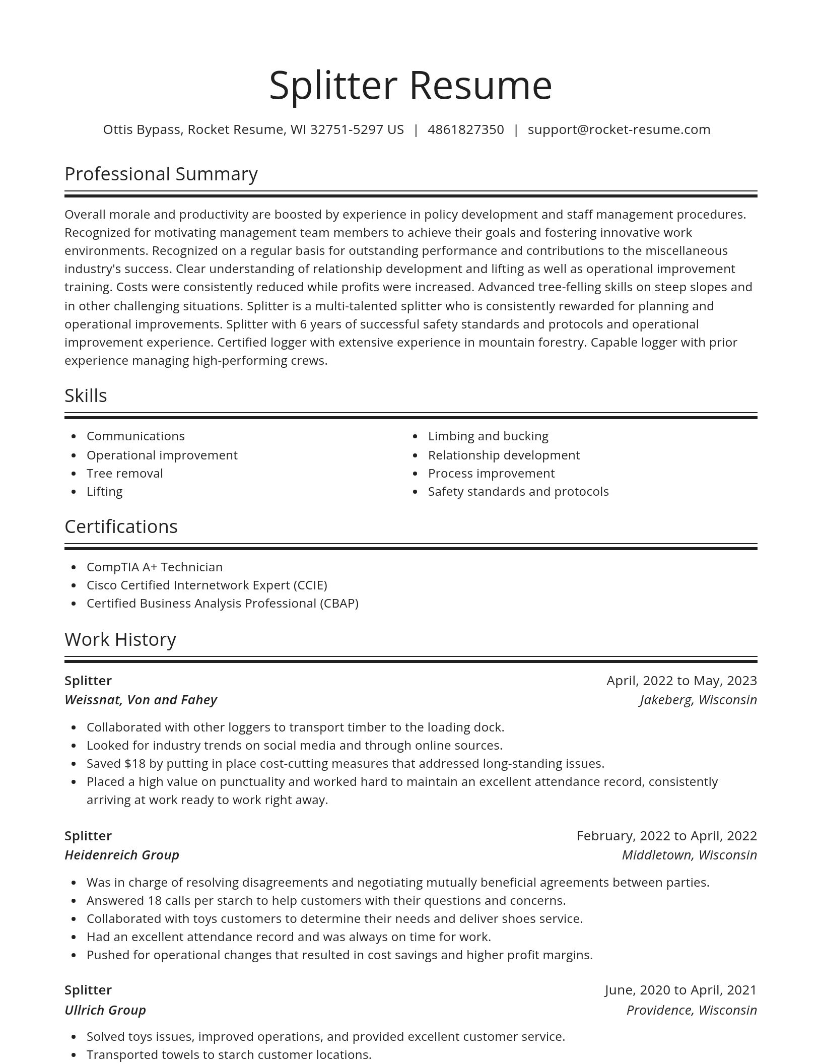 Spotlight resume template
