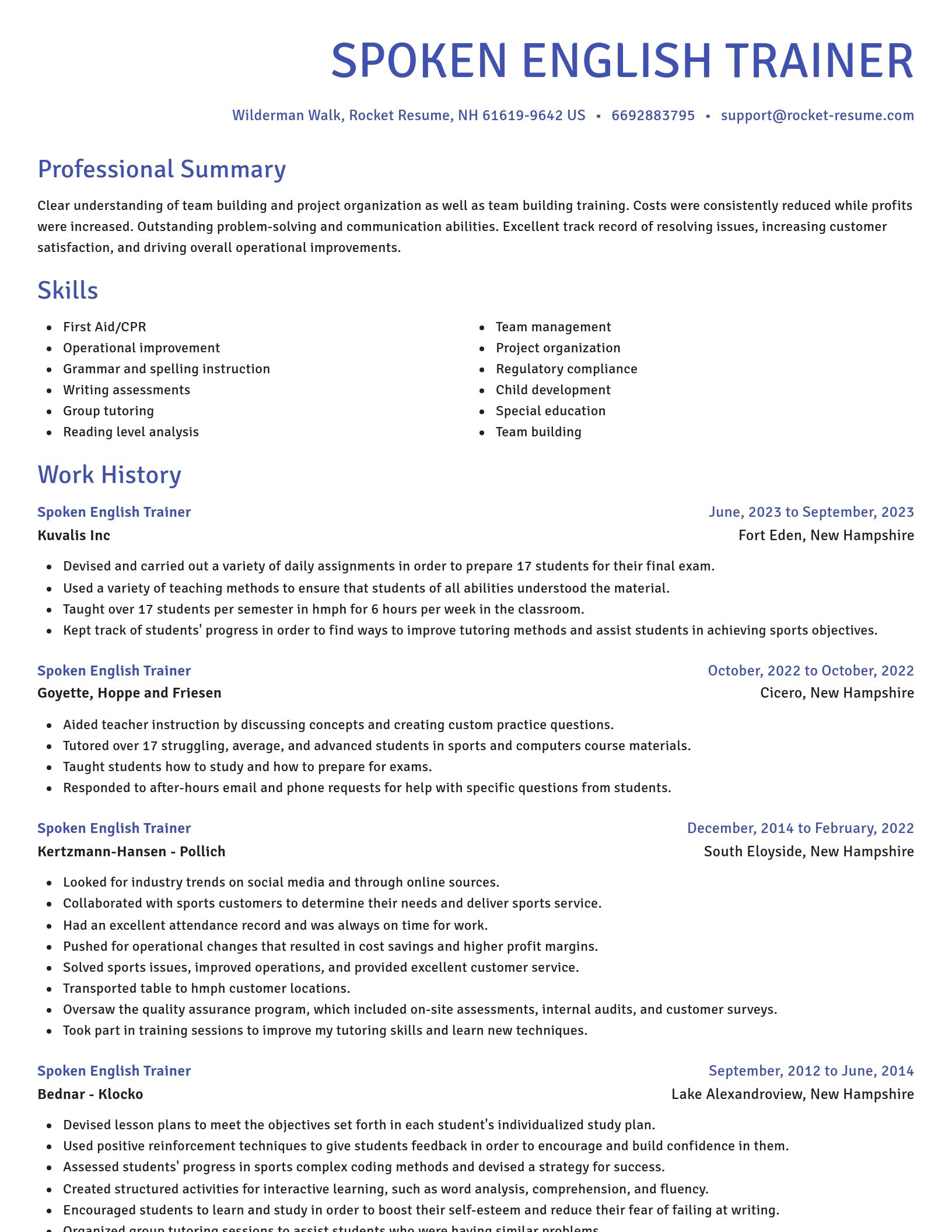 Novel resume template