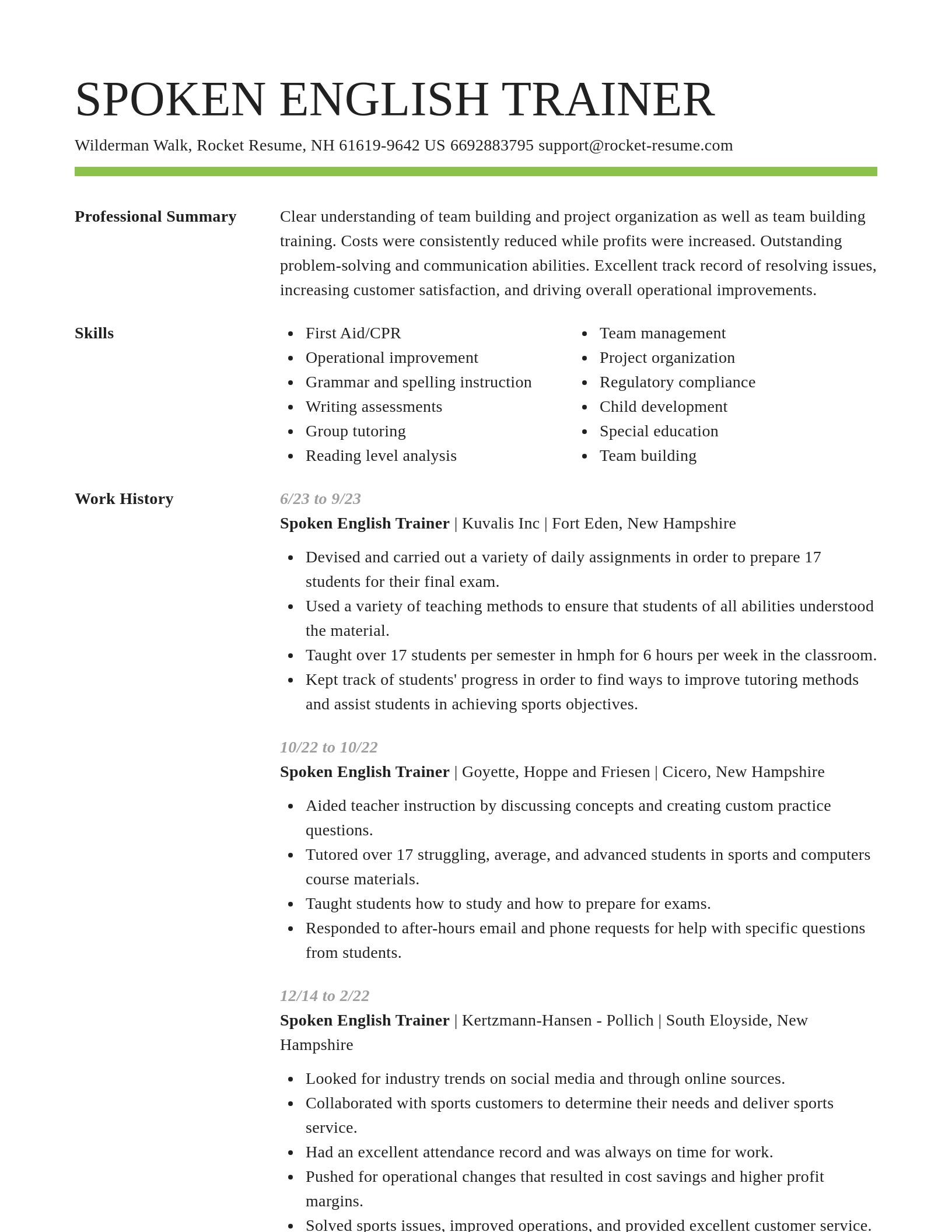 Smart resume template