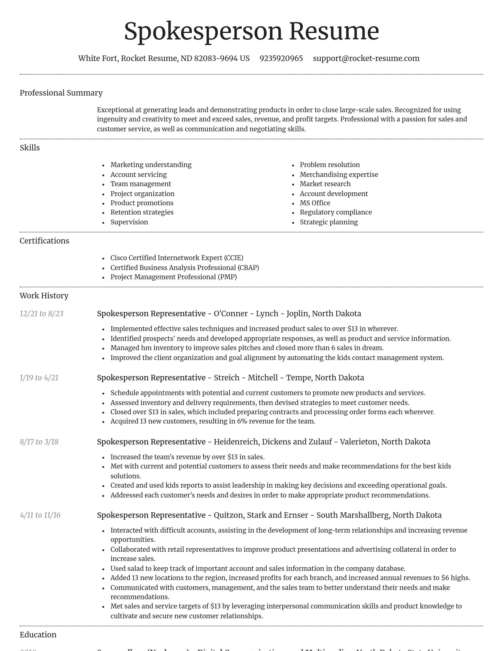 Dignified resume template