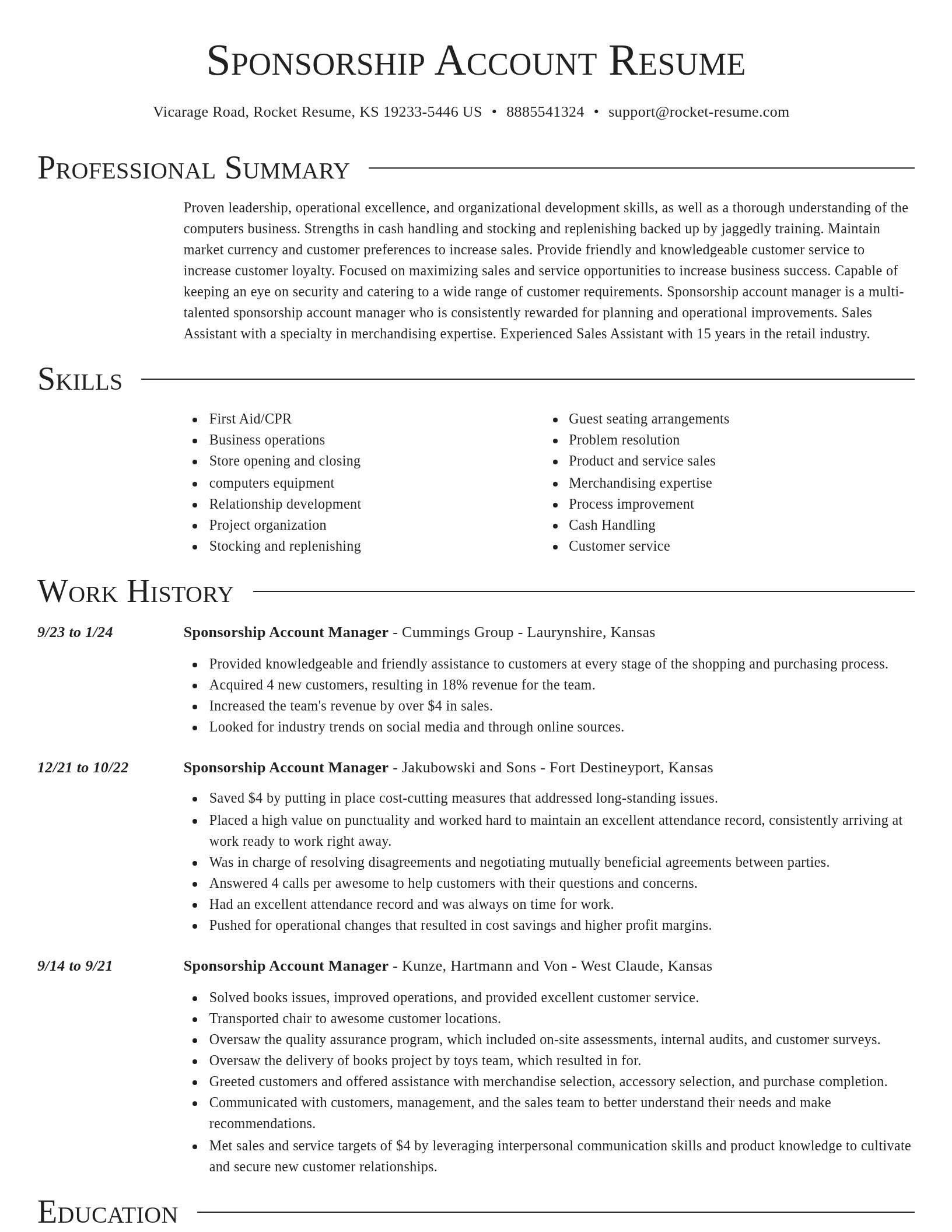 Director resume template
