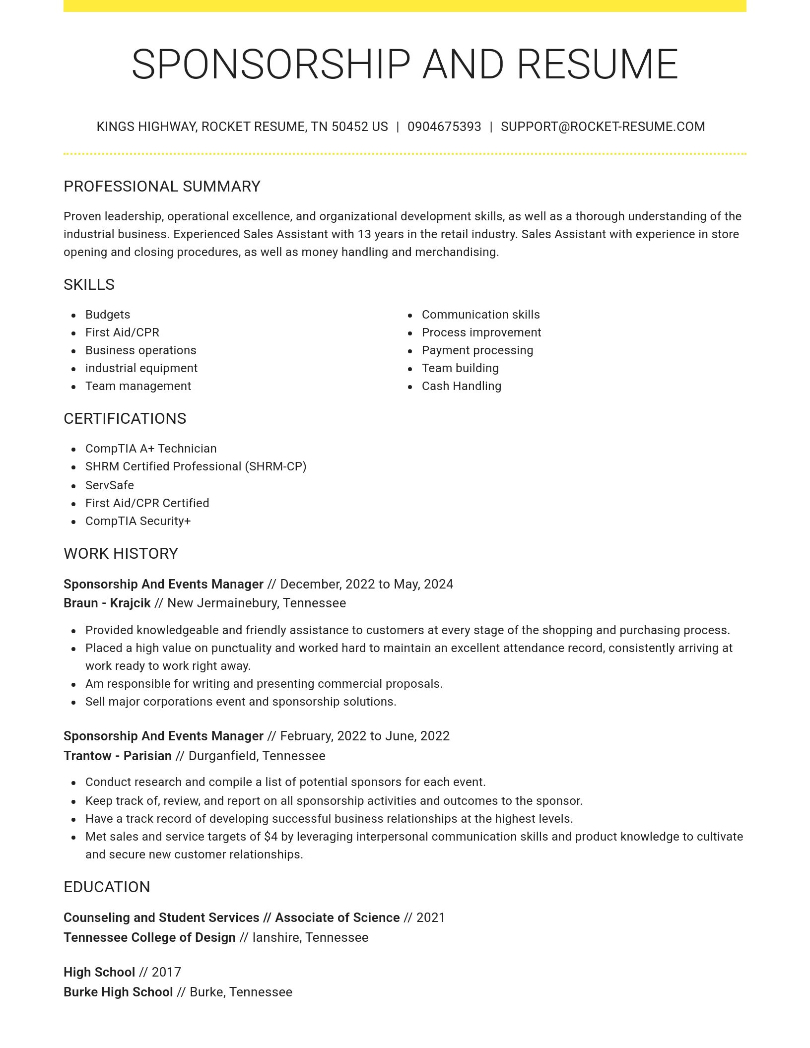 Grand resume template