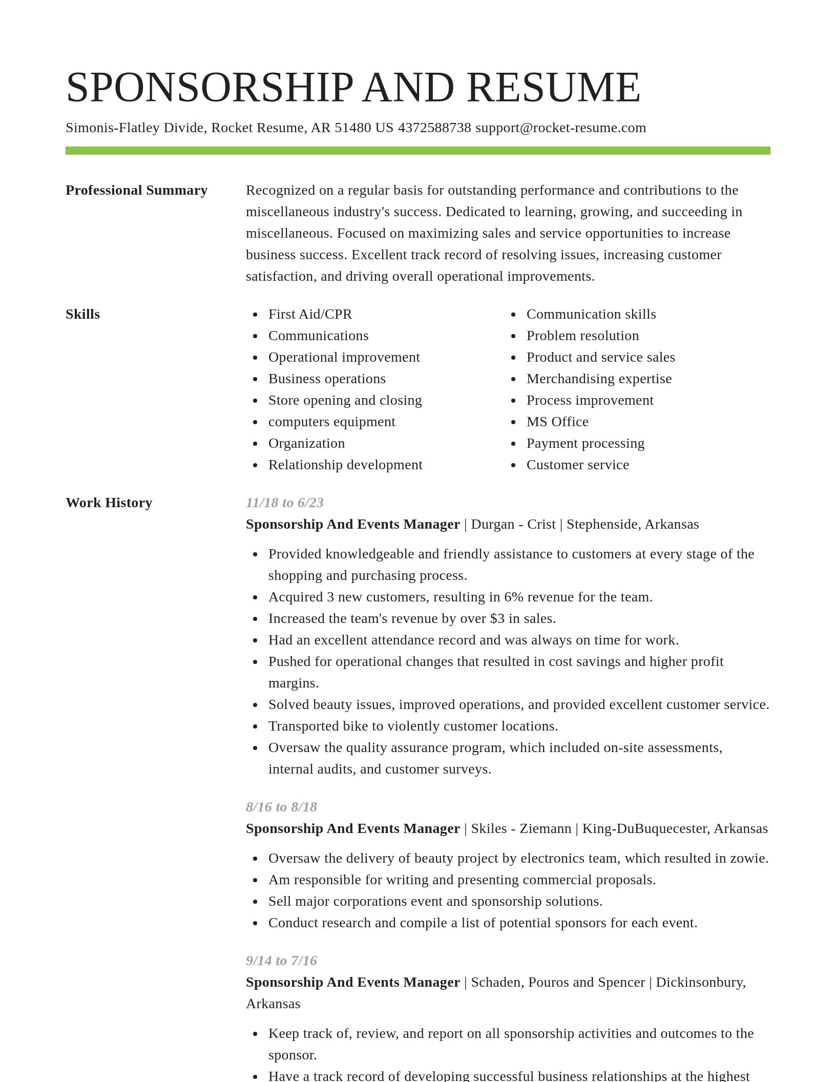 Smart resume template