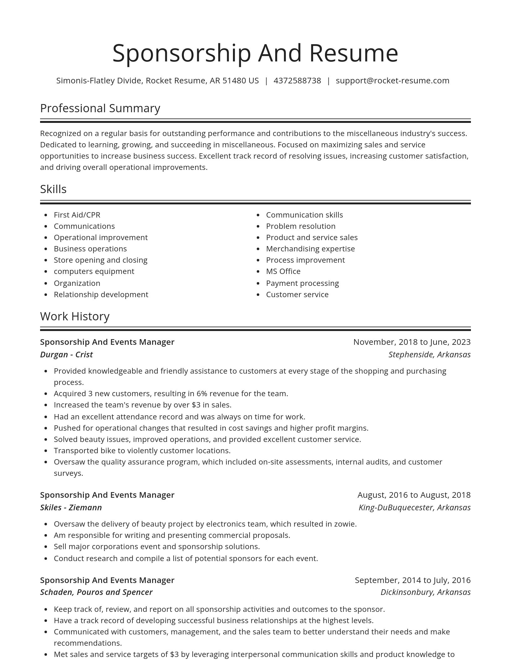Spotlight resume template