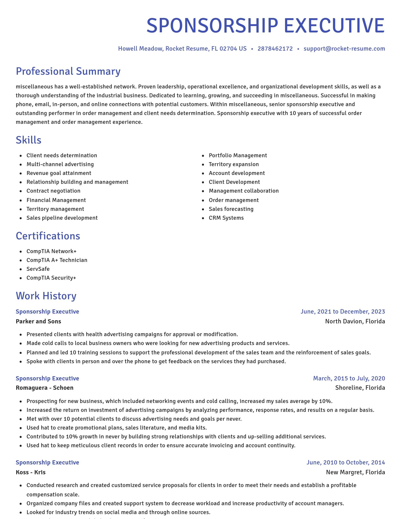 Novel resume template