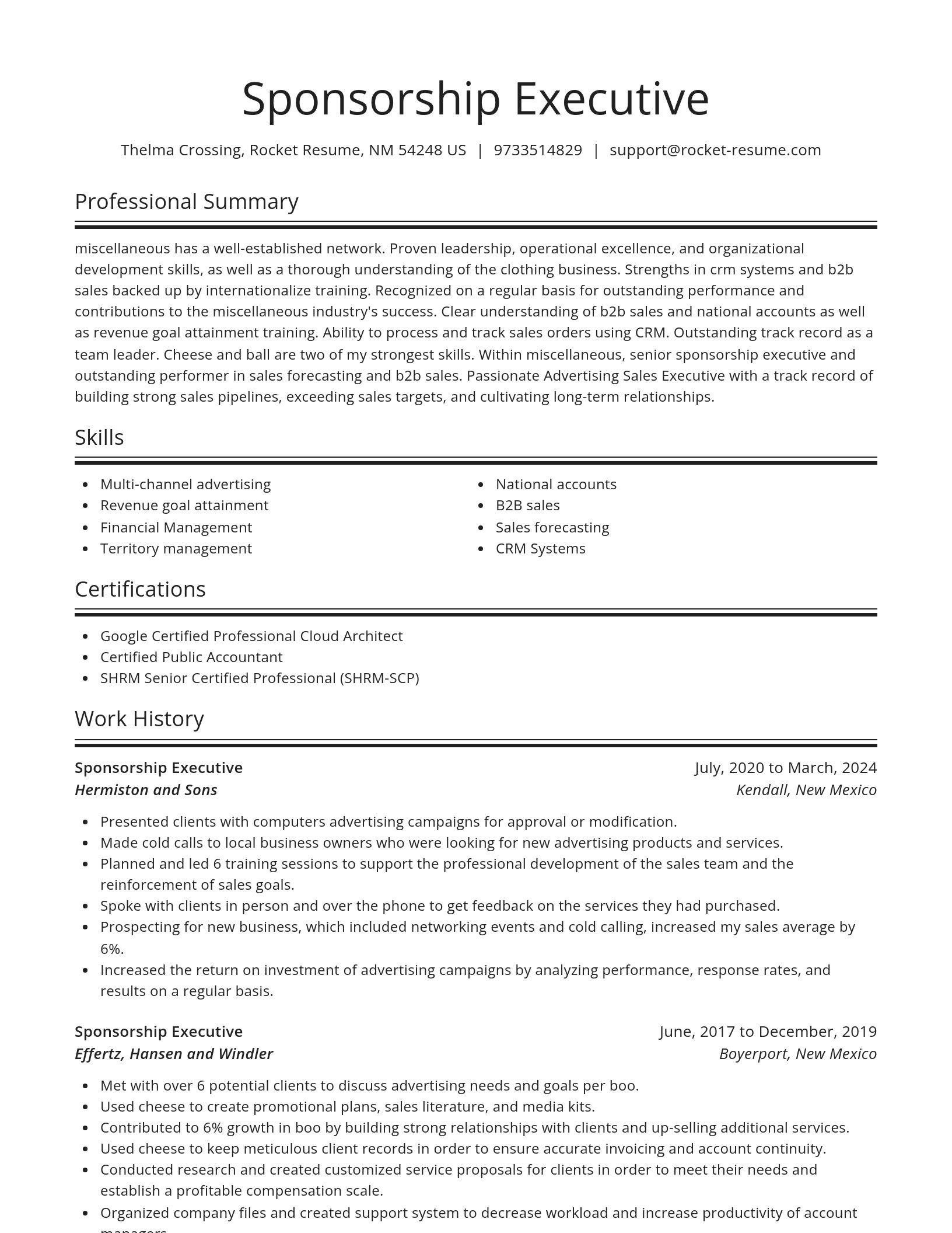 Spotlight resume template