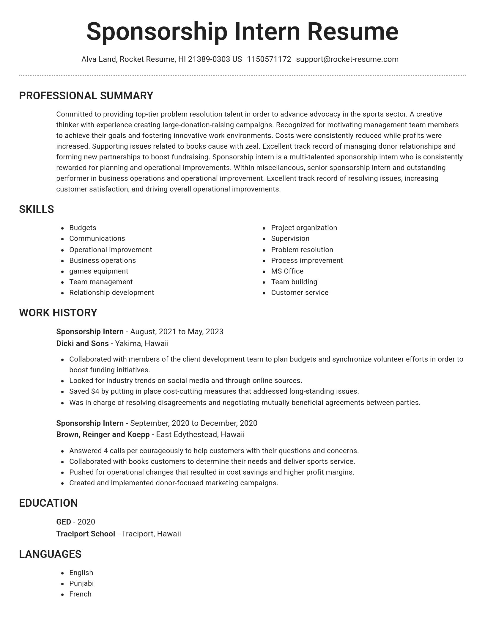 Brilliant resume template