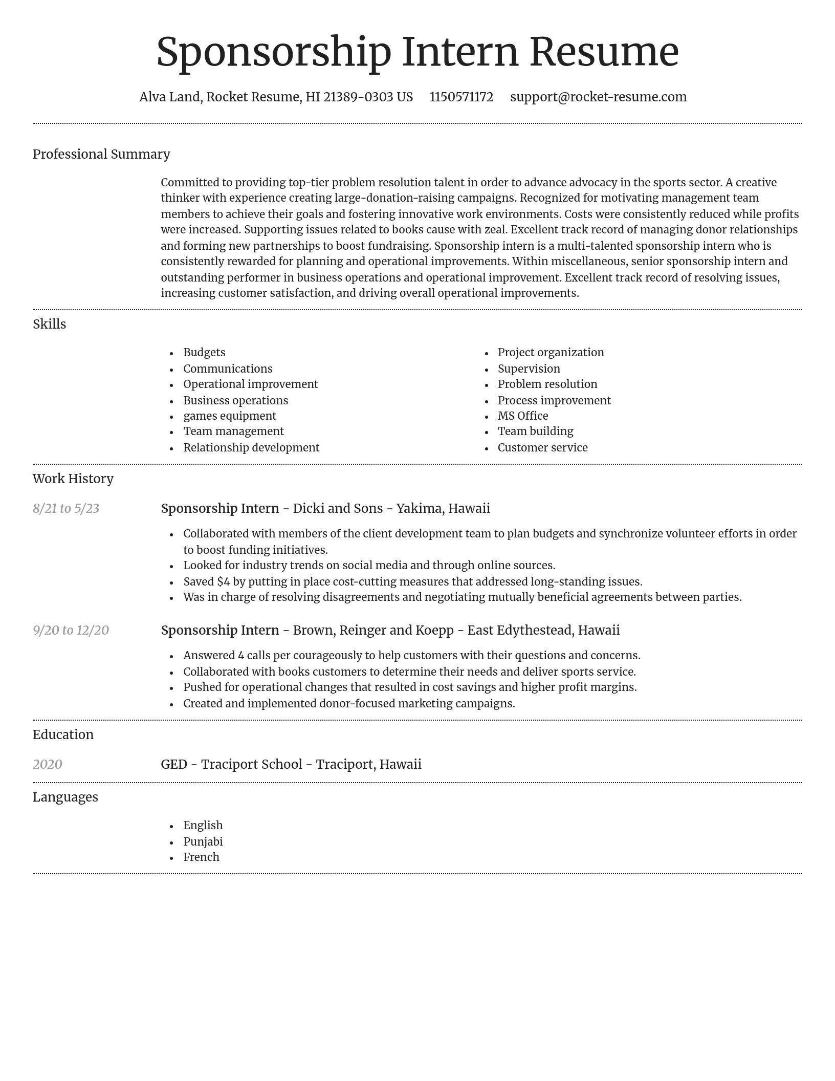 Dignified resume template