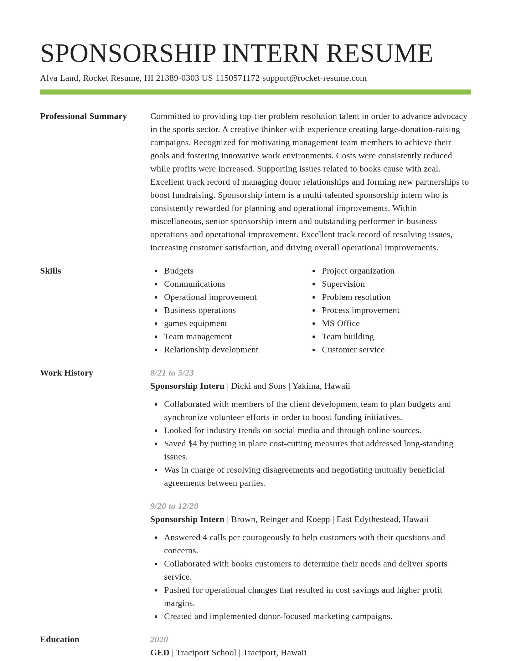 Smart resume template