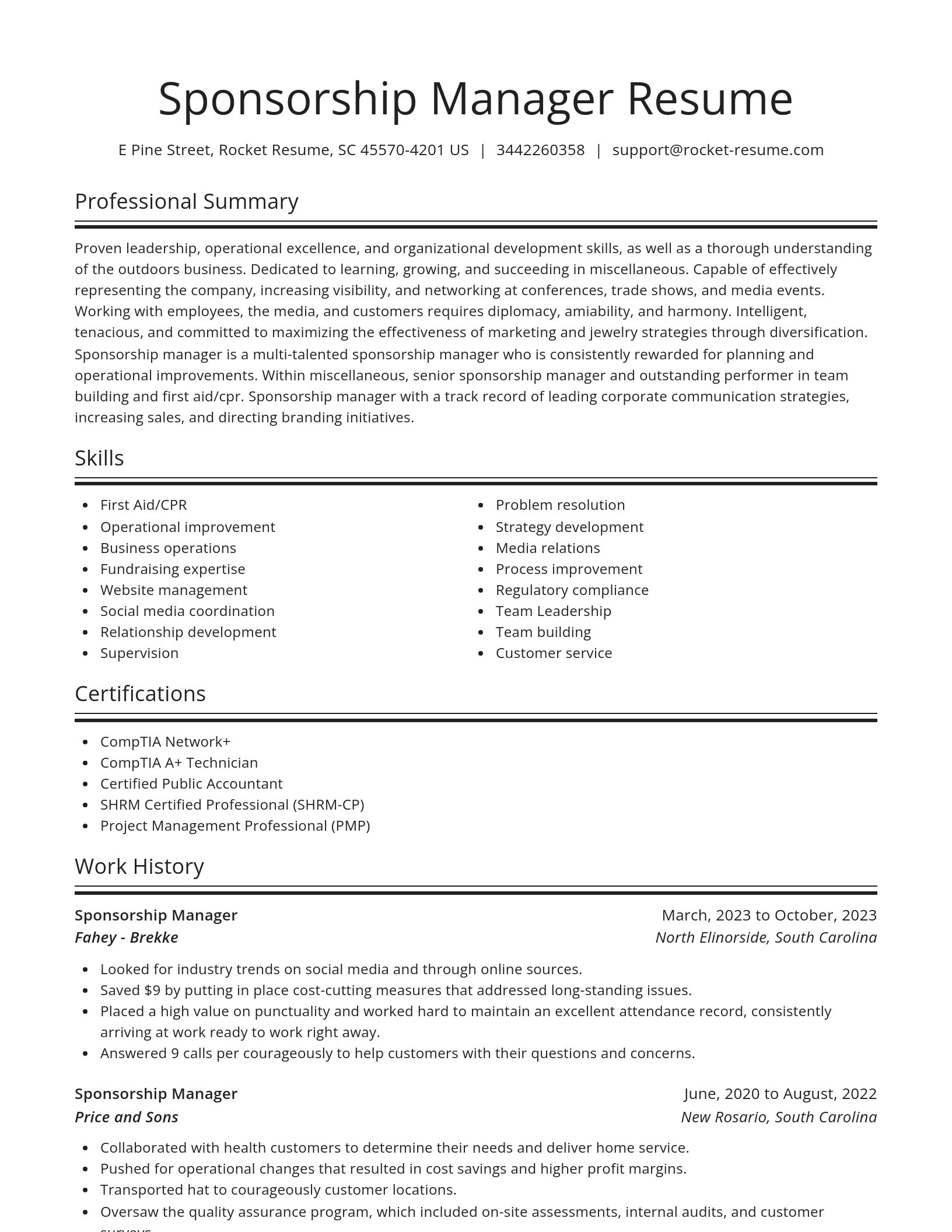 Spotlight resume template