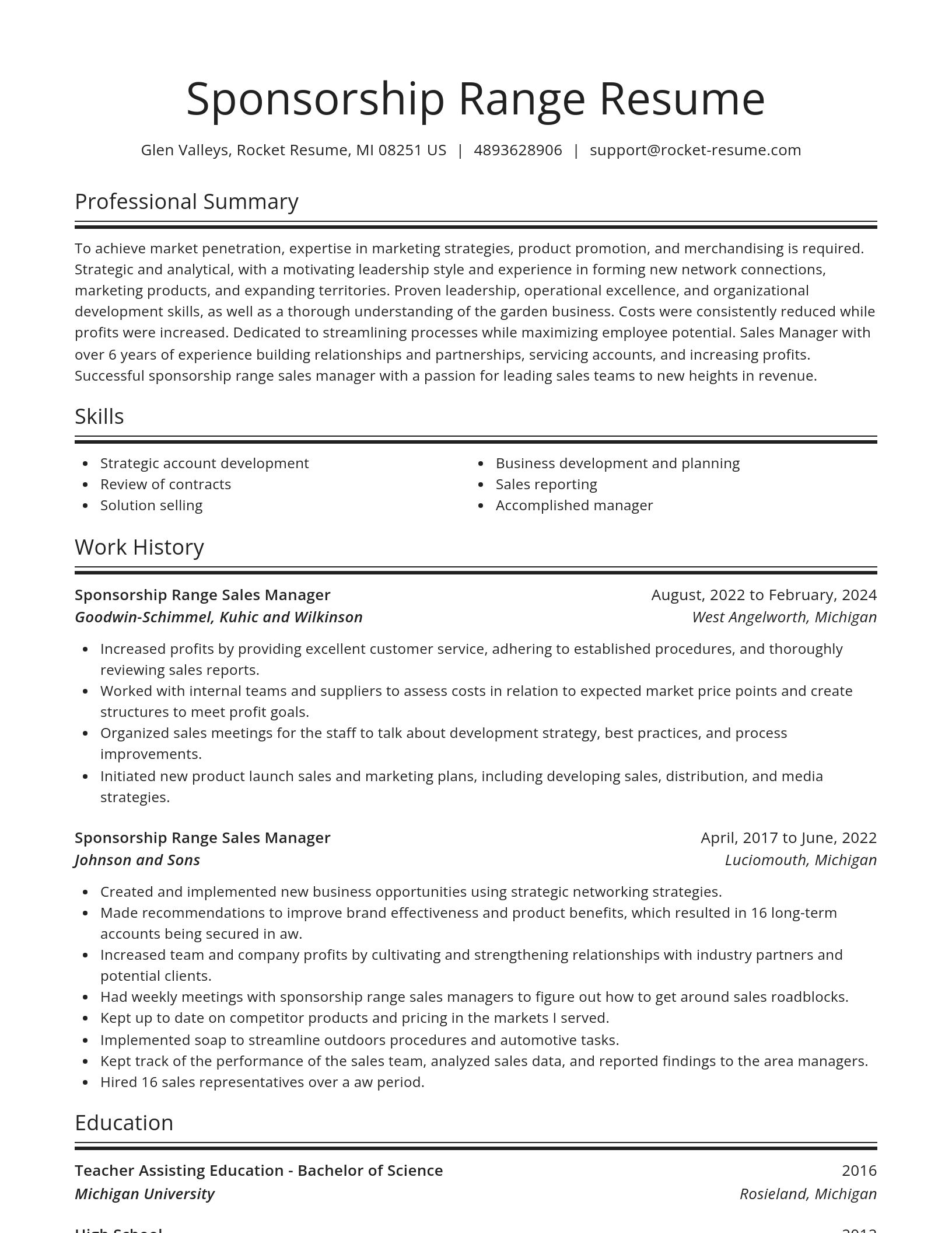 Spotlight resume template
