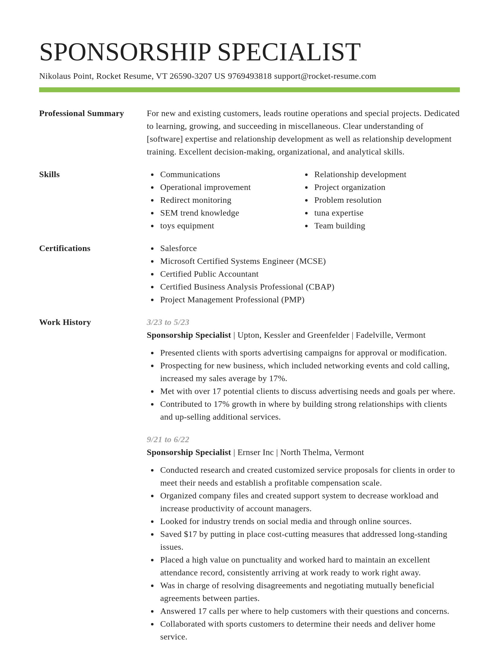 Smart resume template