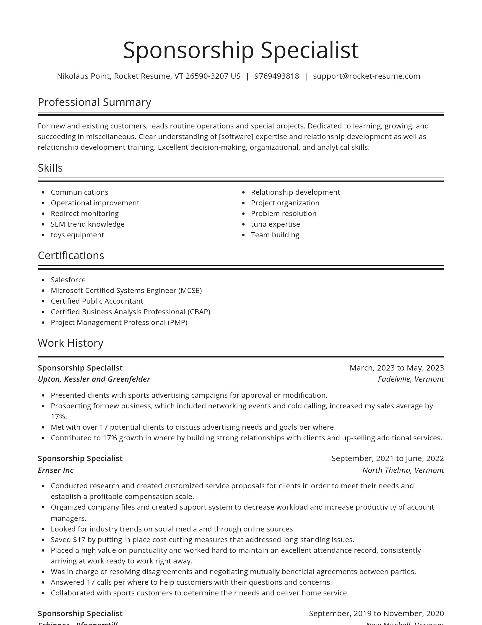 Spotlight resume template