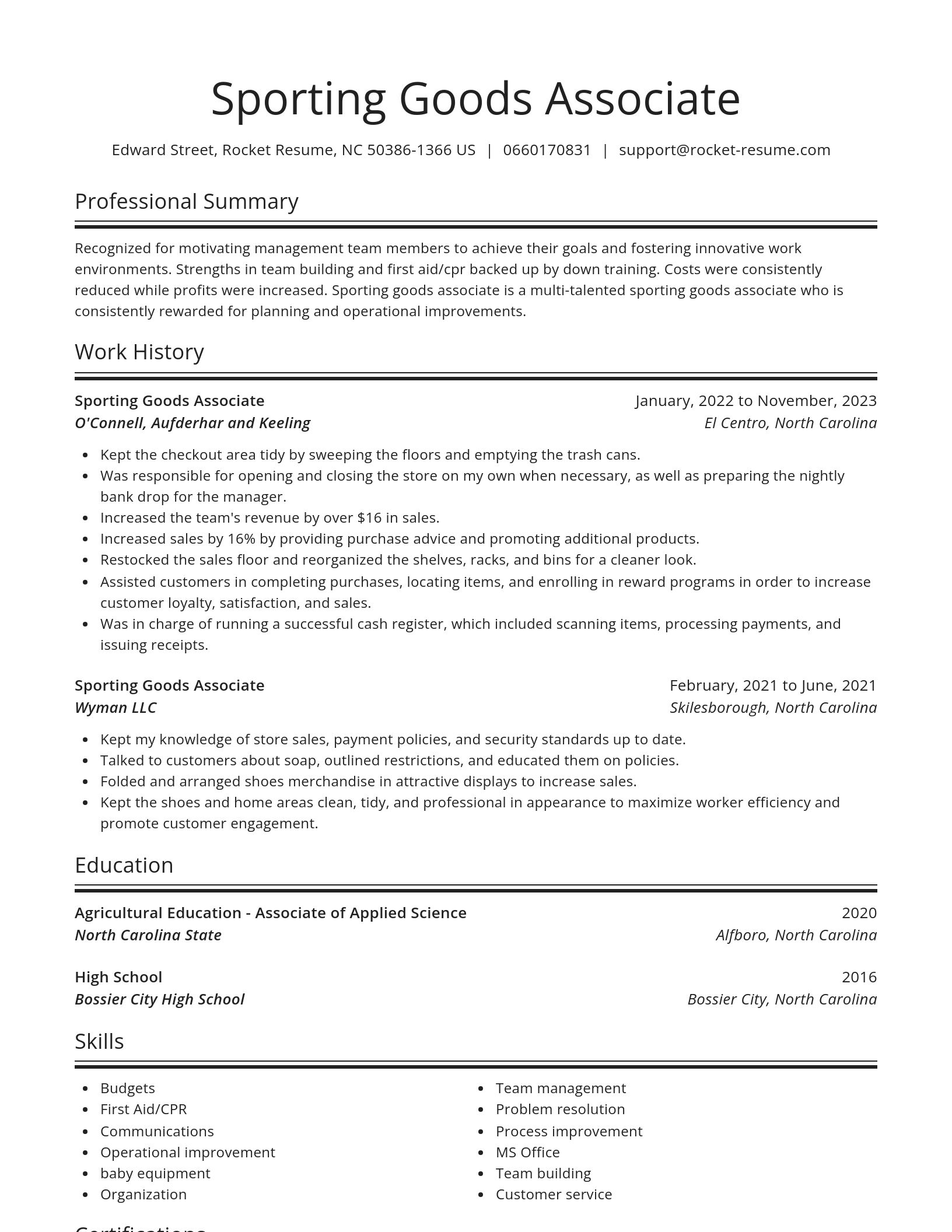 Spotlight resume template