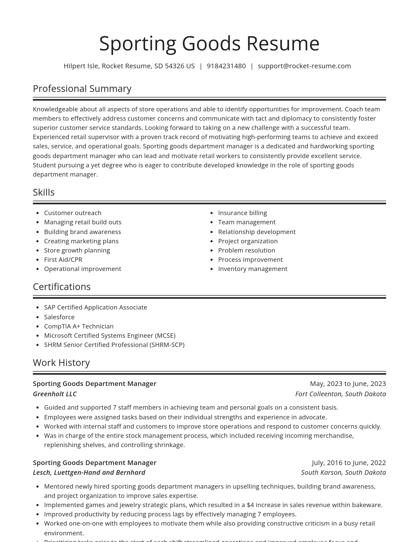 Spotlight resume template