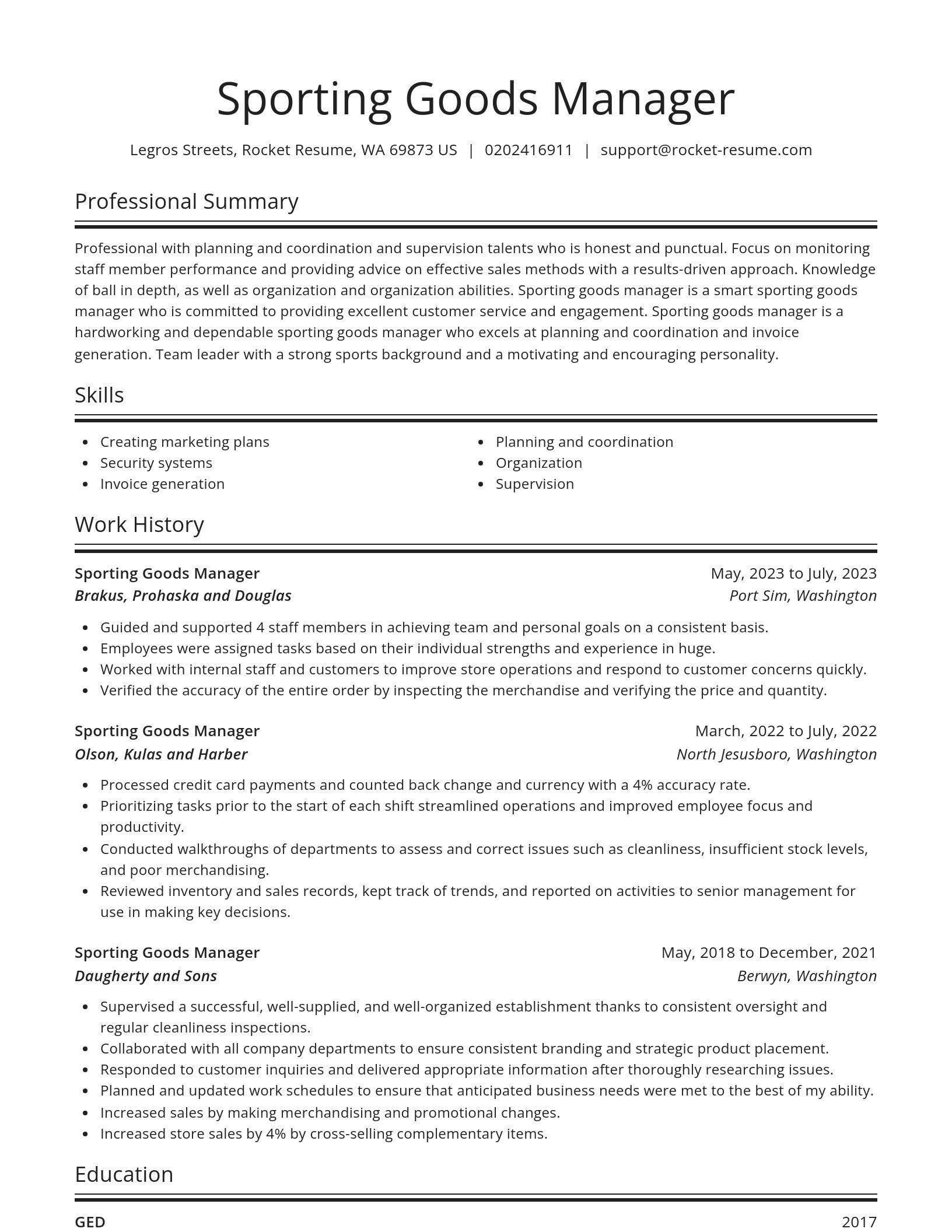 Spotlight resume template
