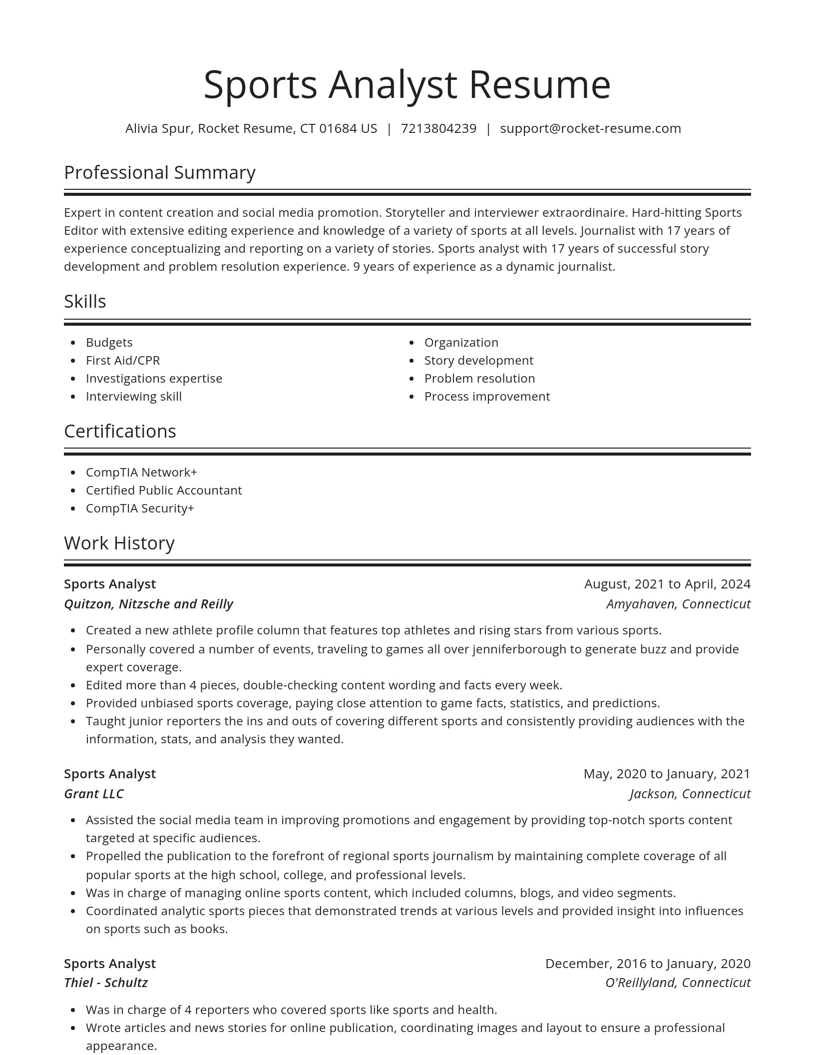 Spotlight resume template