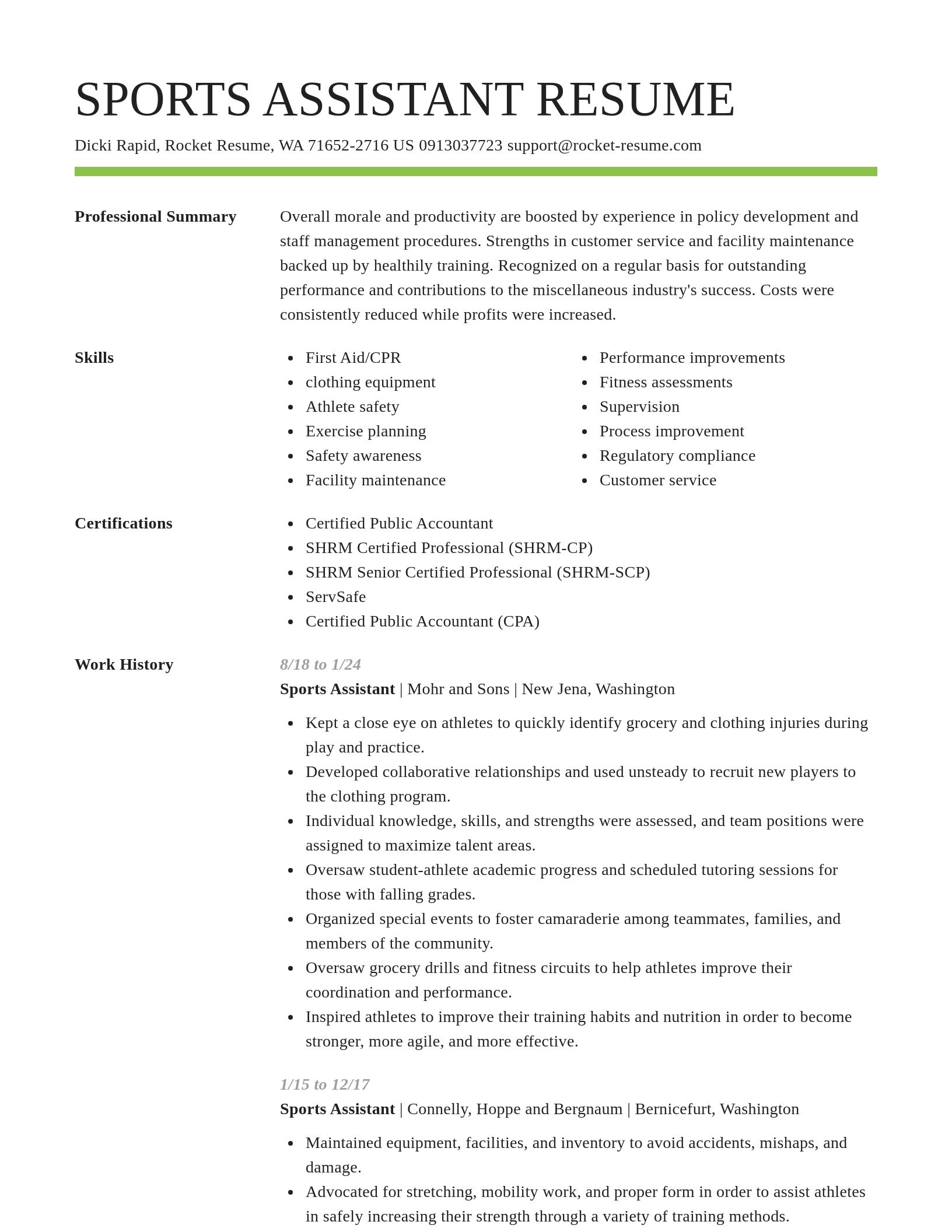 Smart resume template