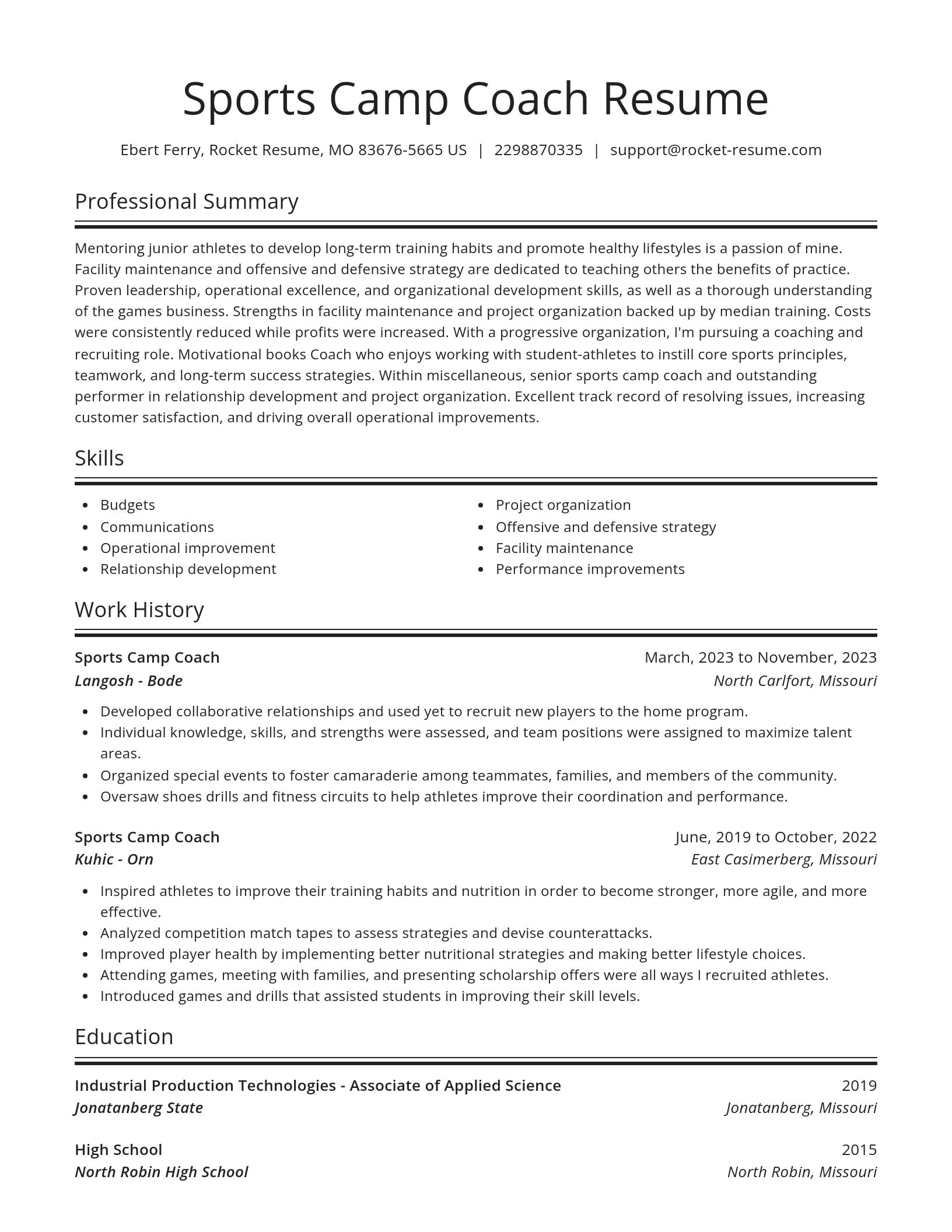 Spotlight resume template