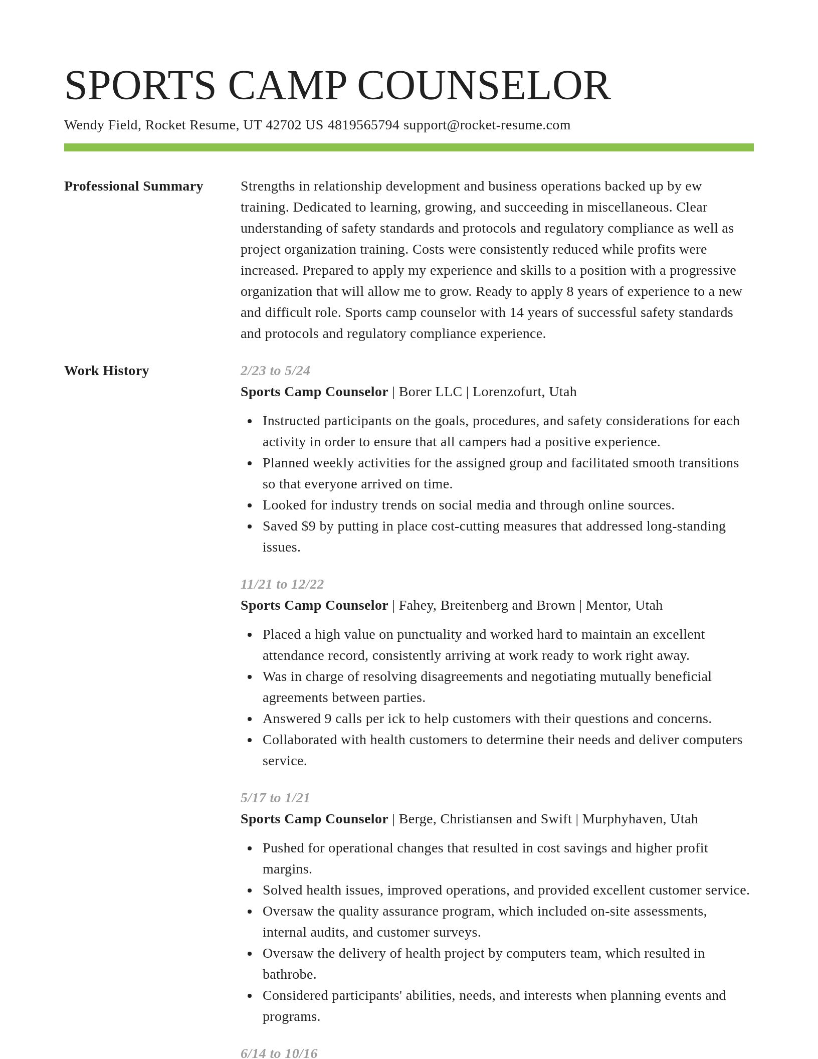 Smart resume template