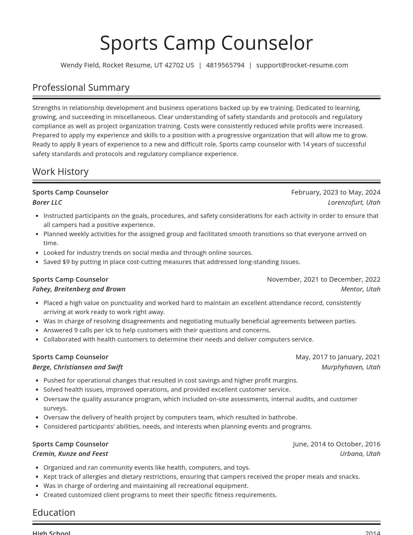 Spotlight resume template