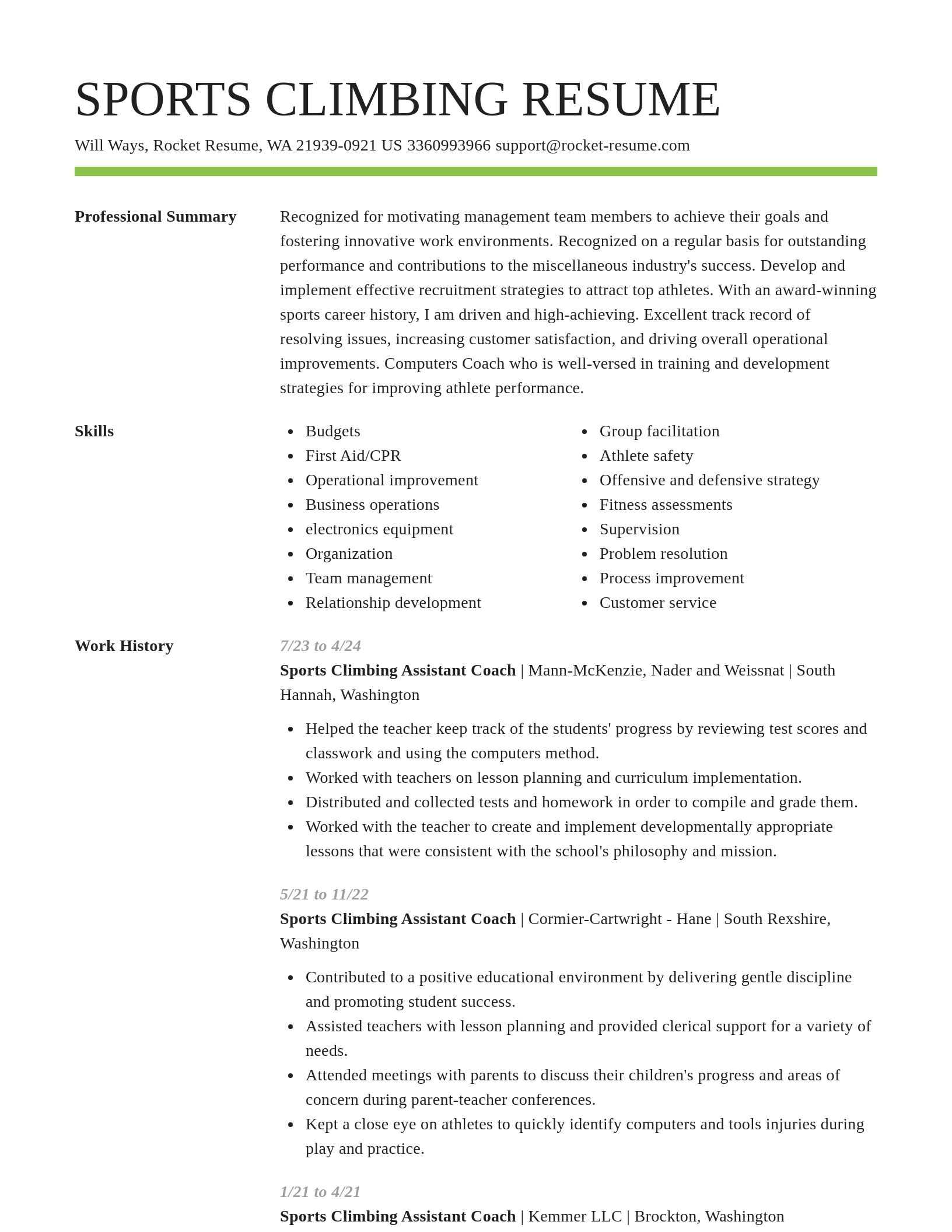 Smart resume template