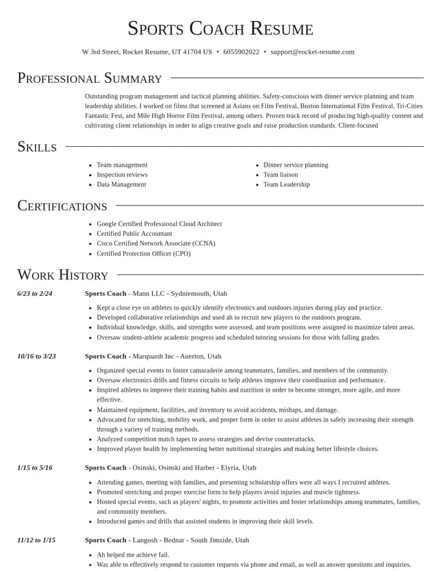 Director resume template