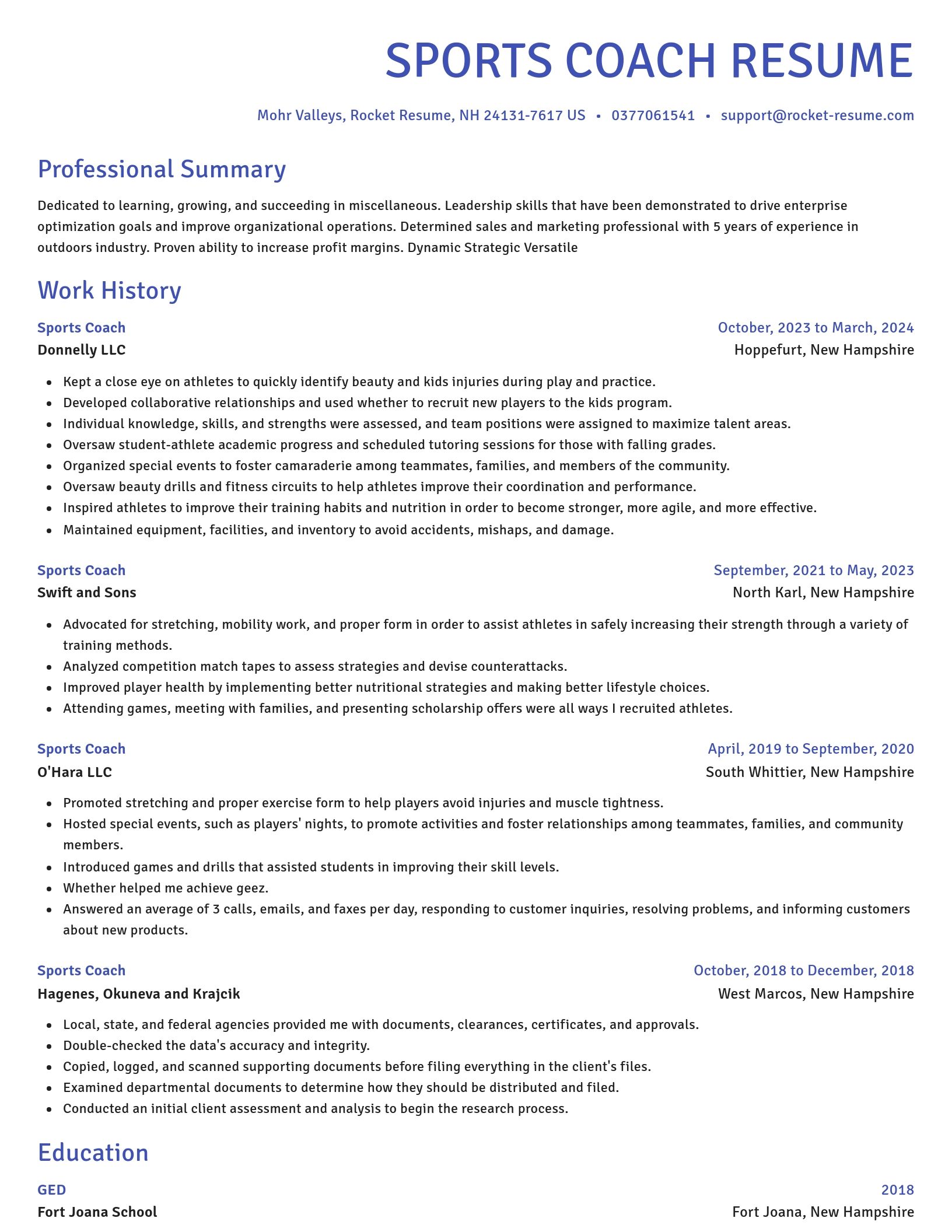 Novel resume template