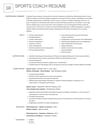 Sports Coach resume template