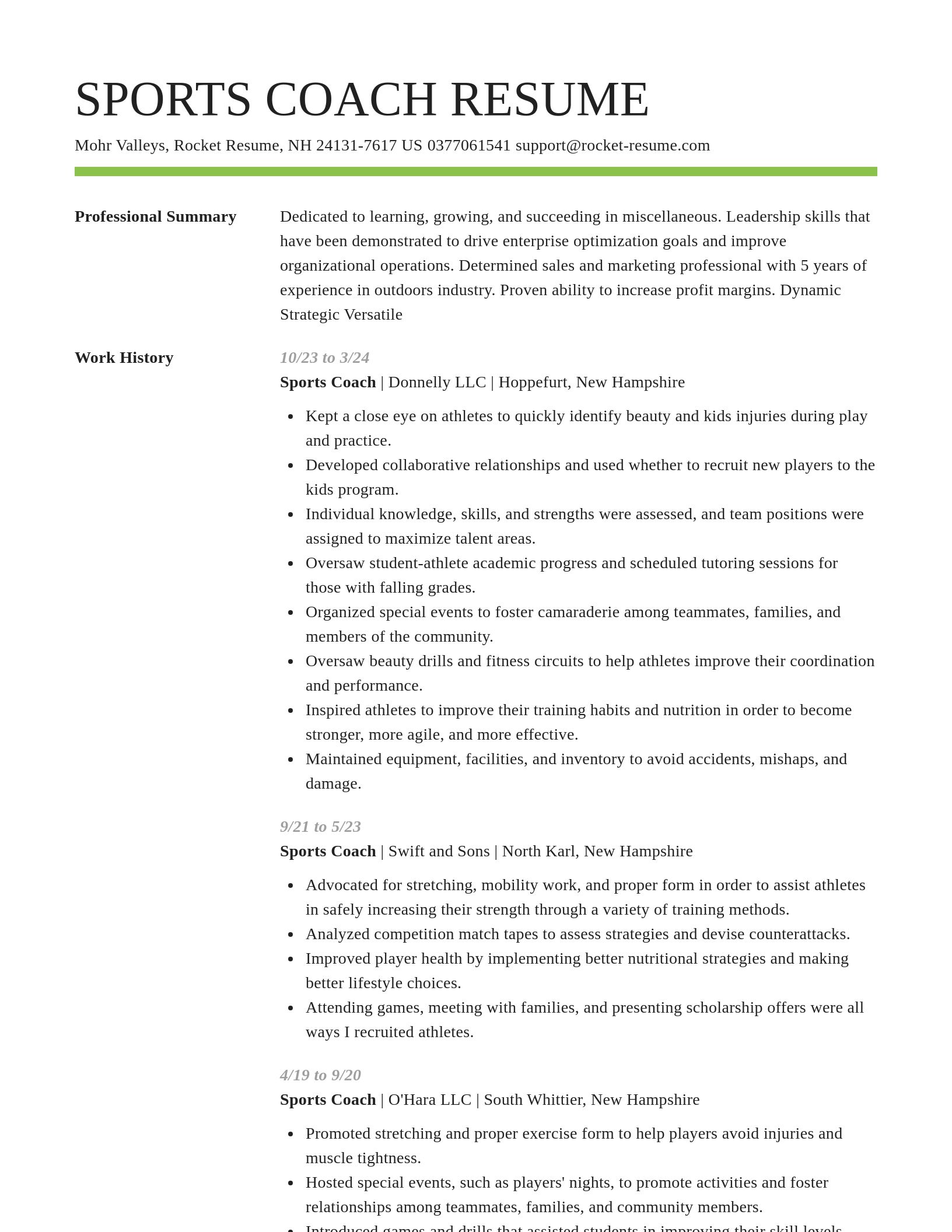 Smart resume template