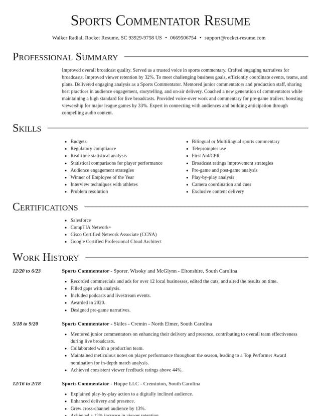 Director resume template