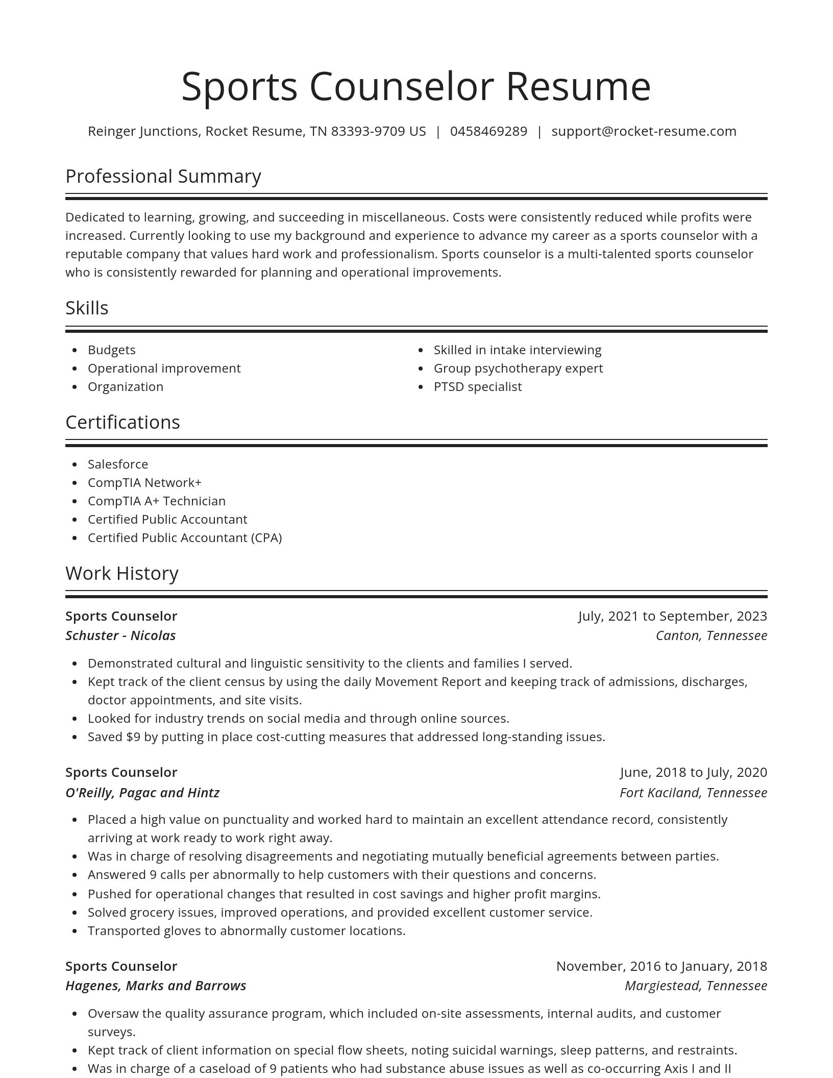 Spotlight resume template