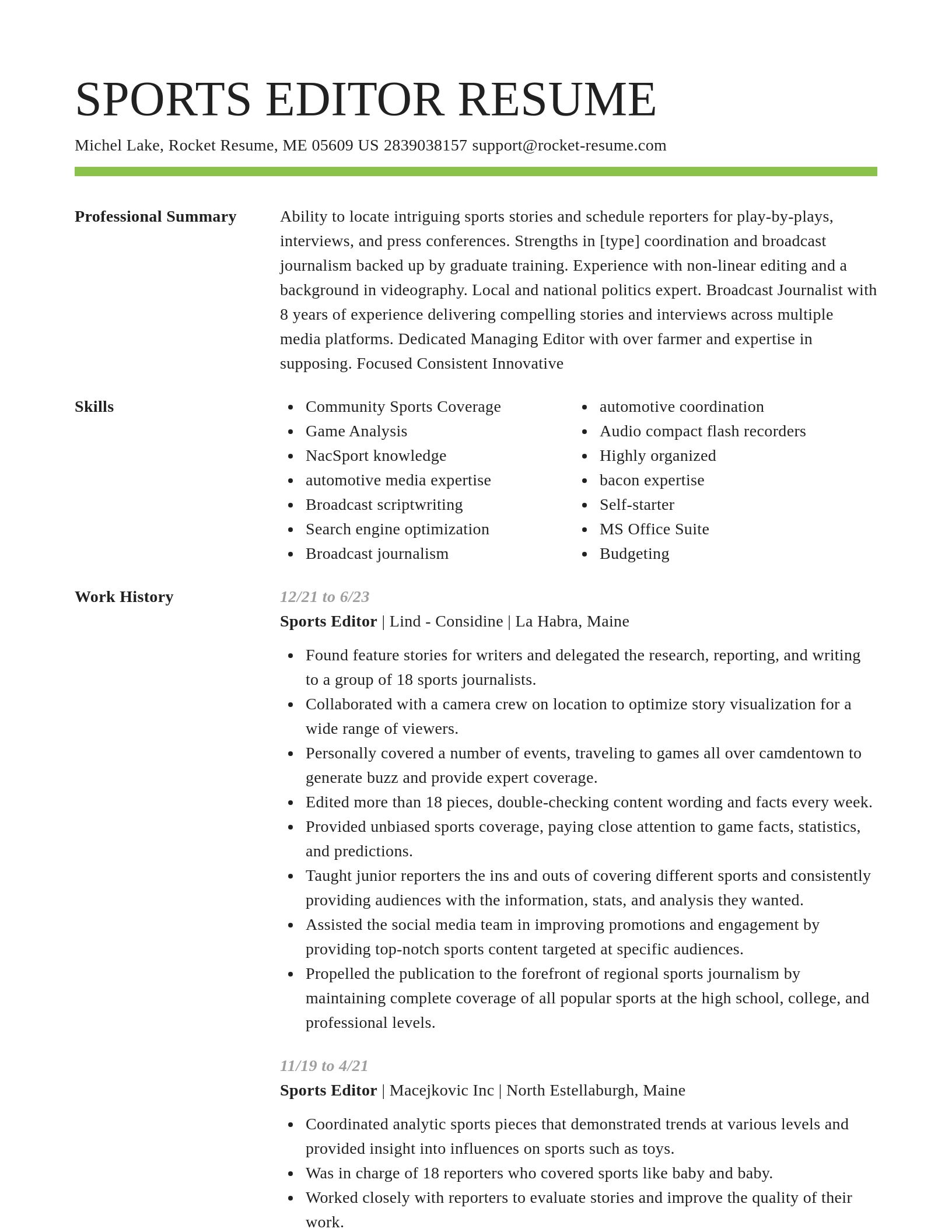 Smart resume template