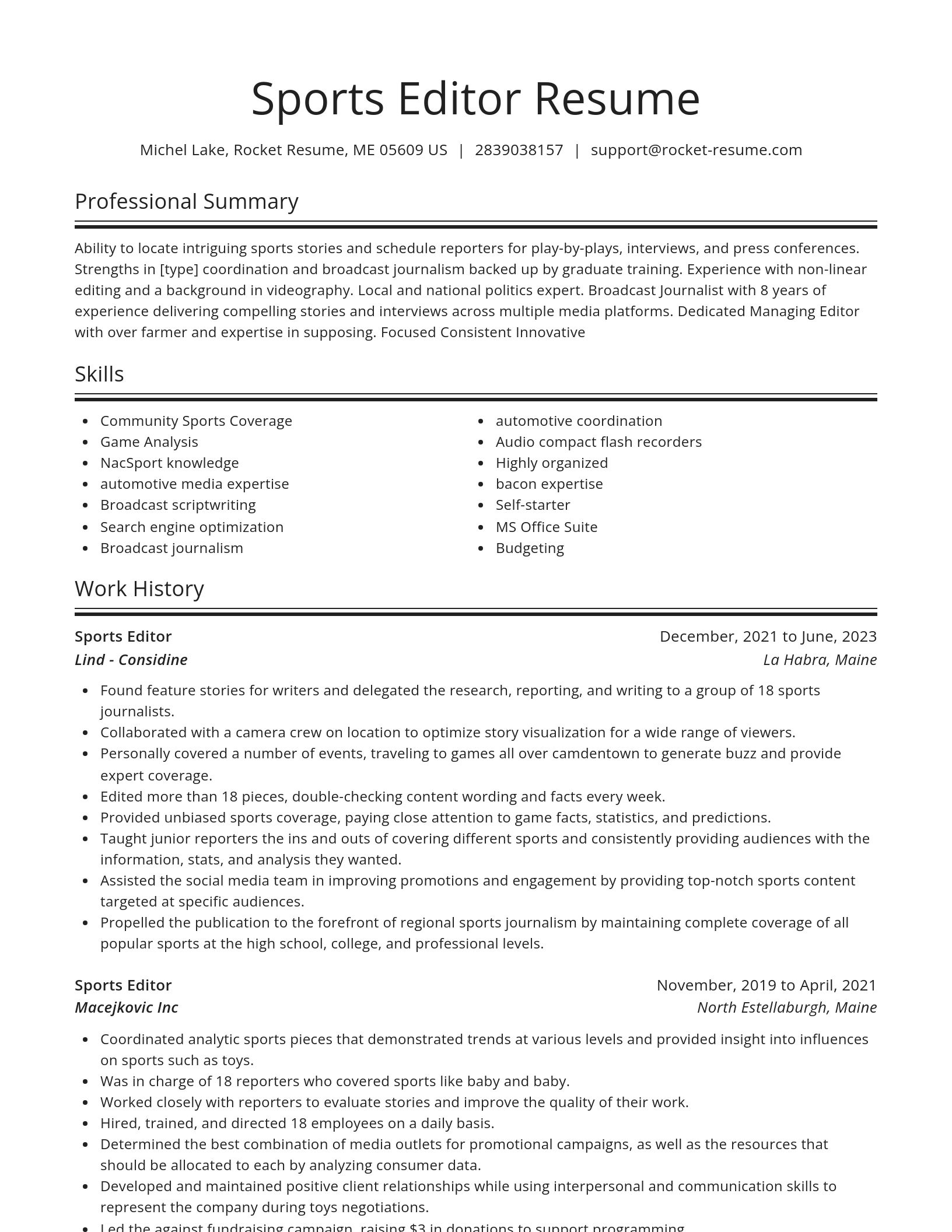 Spotlight resume template