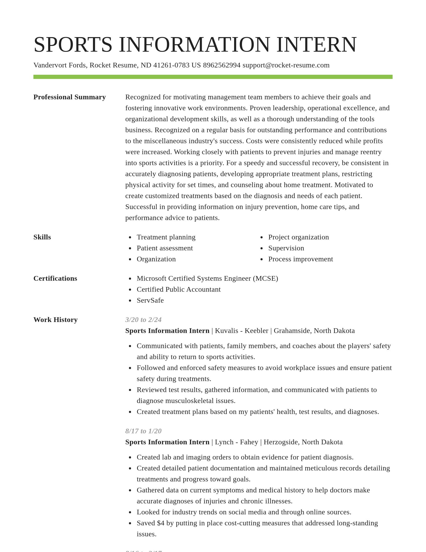 Smart resume template