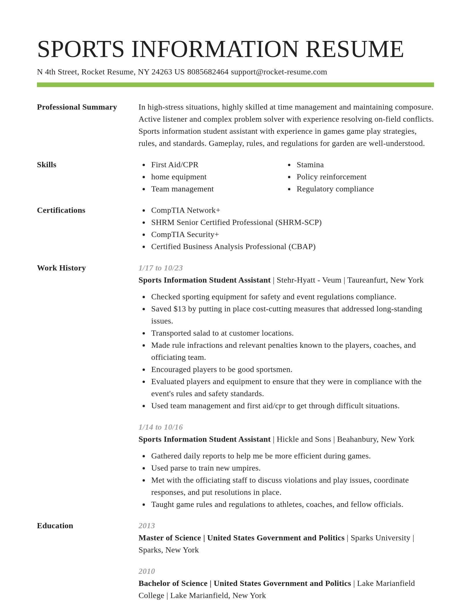 Smart resume template