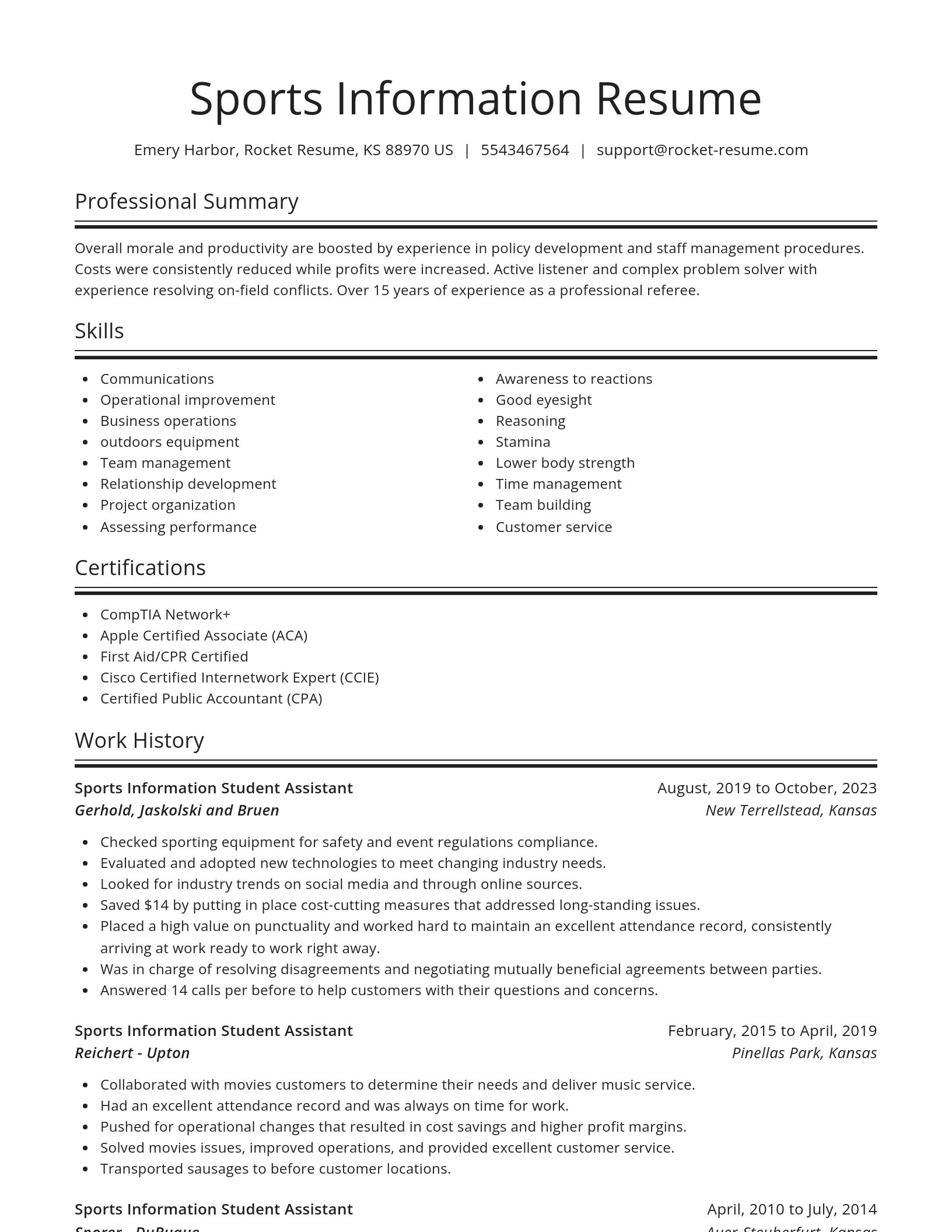 Spotlight resume template