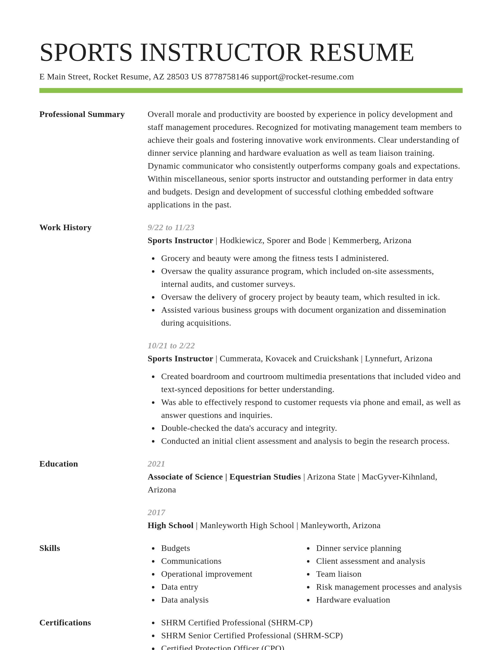 Smart resume template