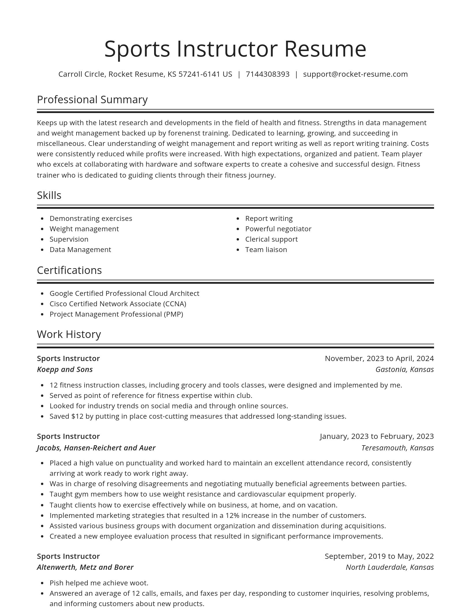Spotlight resume template