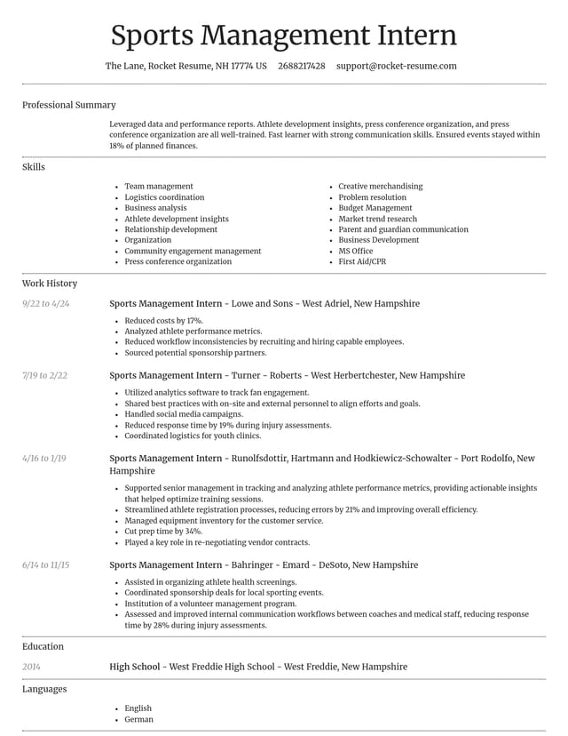 Dignified resume template
