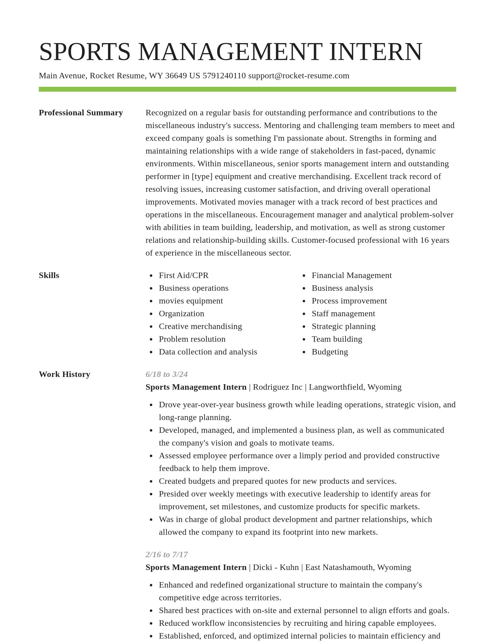 Smart resume template
