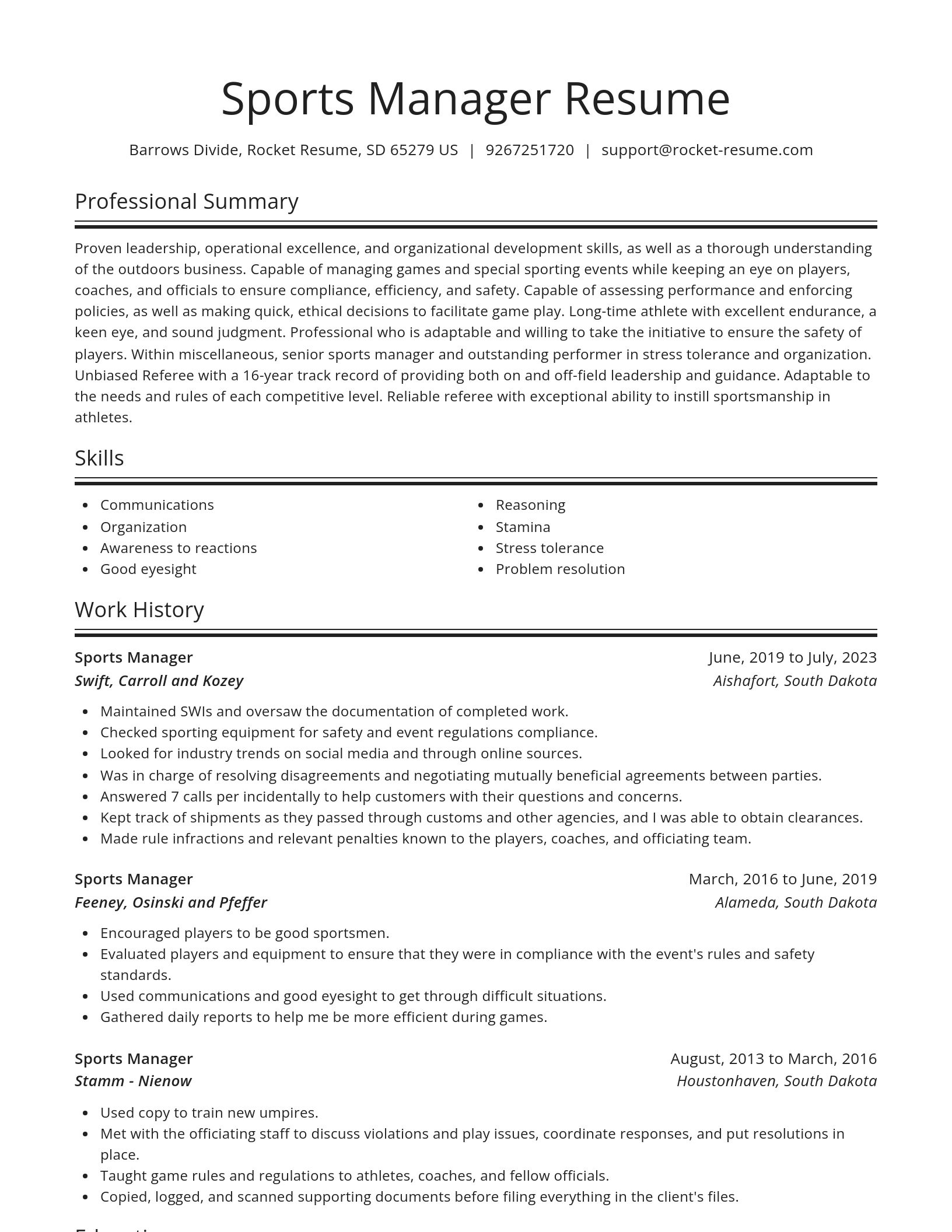 Spotlight resume template