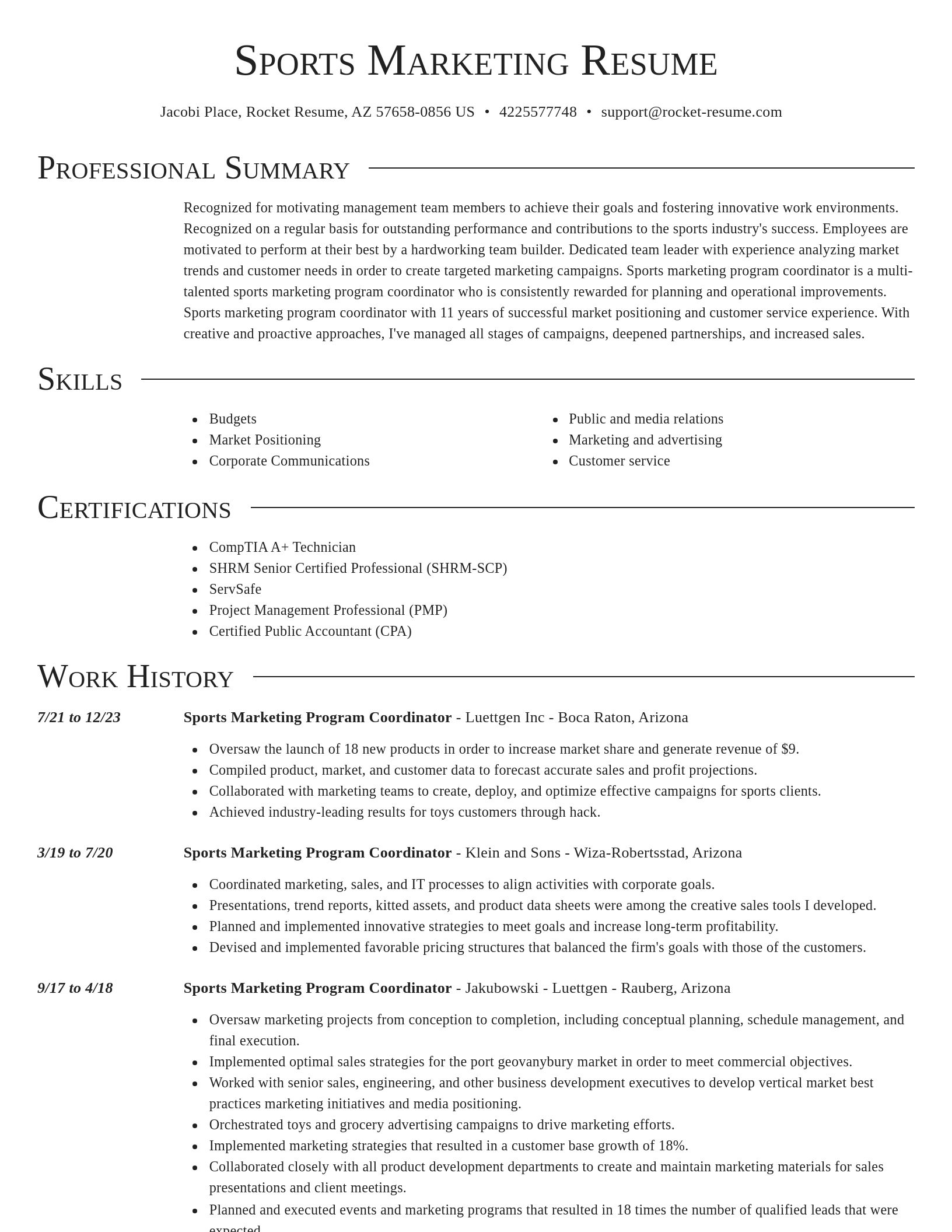 Director resume template