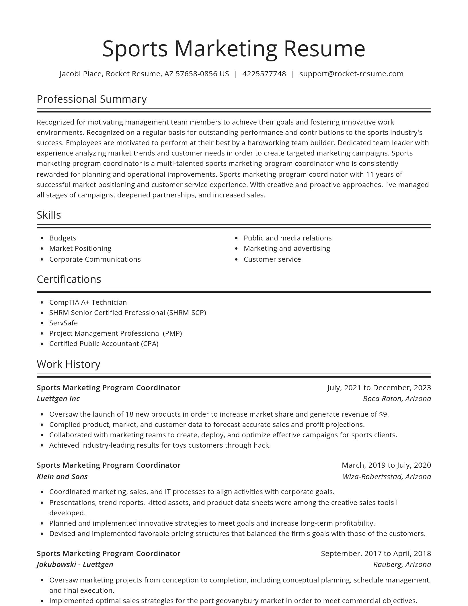 Spotlight resume template