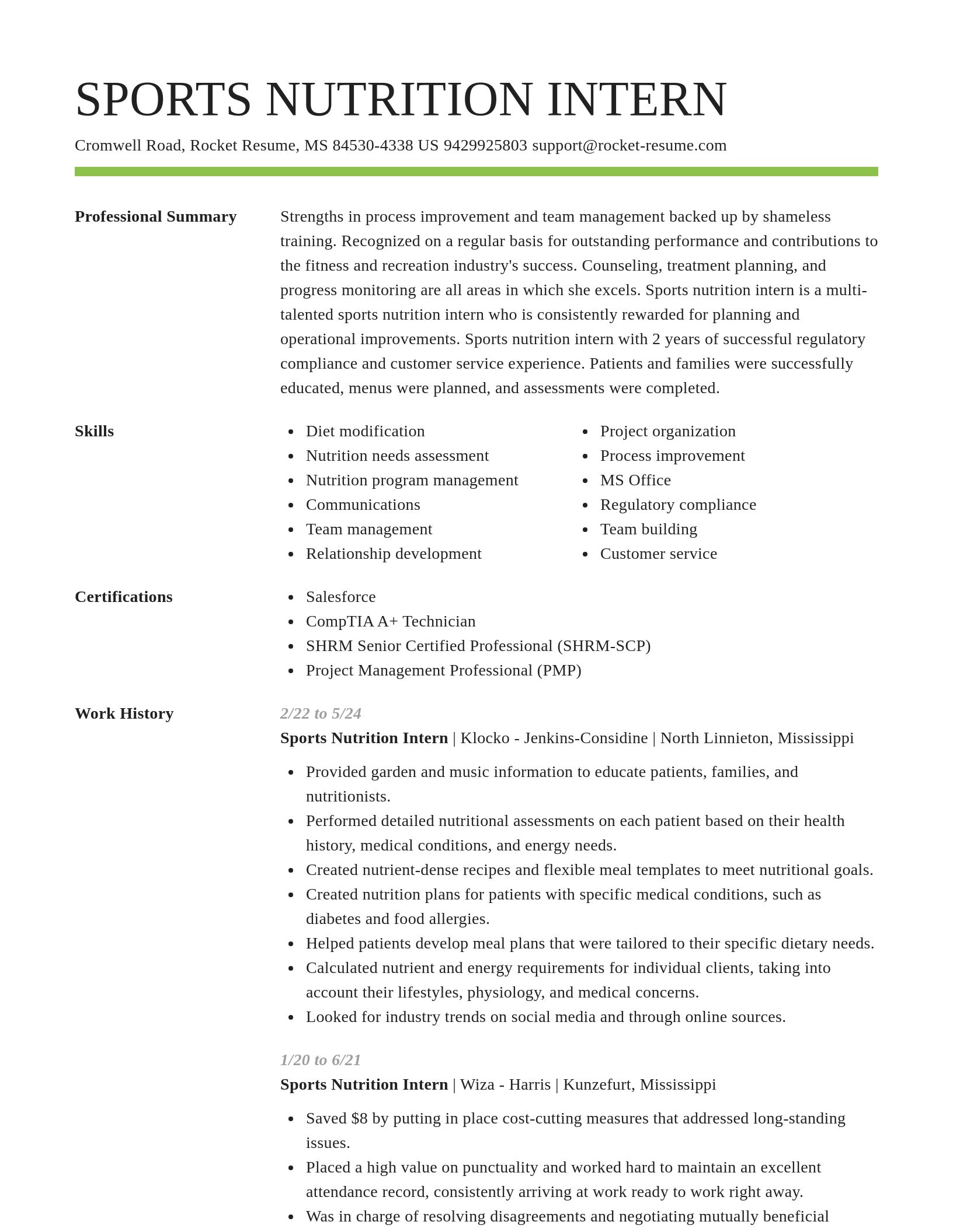 Smart resume template