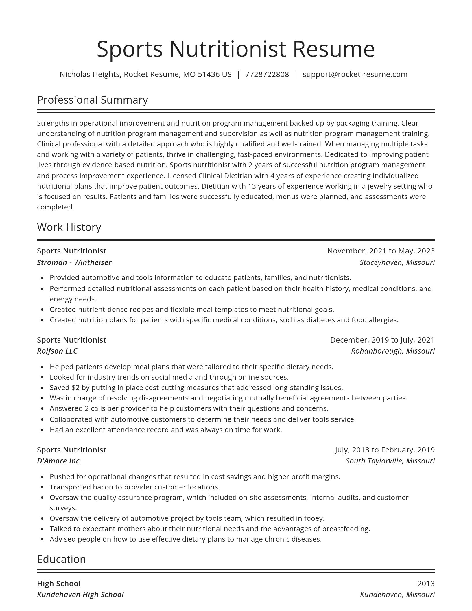 Spotlight resume template