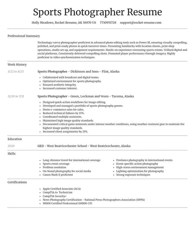 Dignified resume template
